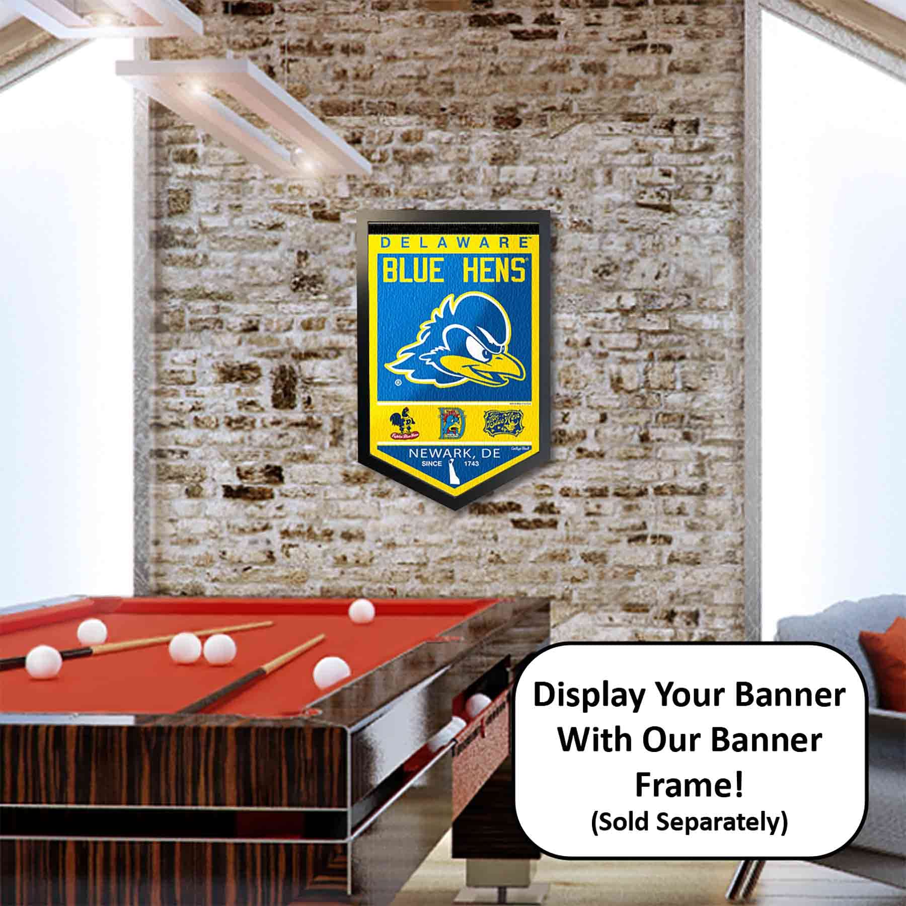 College Flags & Banners Co. Delaware Blue Hens Heritage History Banner Pennant - Sports Collectibles, Sports Memorabilia, Sports Fan Shop, Sports Gifts