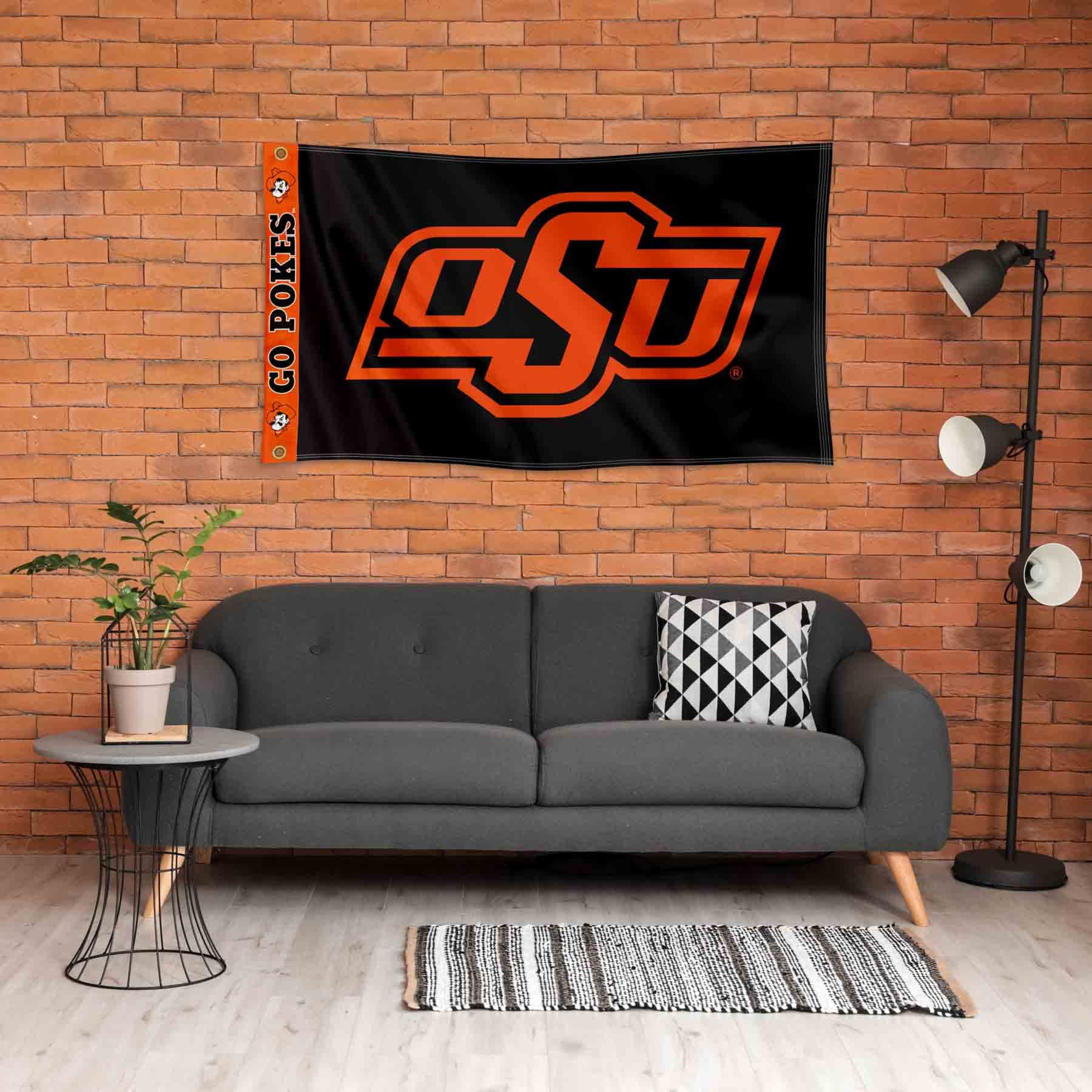 College Flags & Banners Co. Oklahoma State Cowboys Printed Header 3x5 Foot Banner Flag - Sports Collectibles, Sports Memorabilia, Sports Fan Shop, Sports Gifts