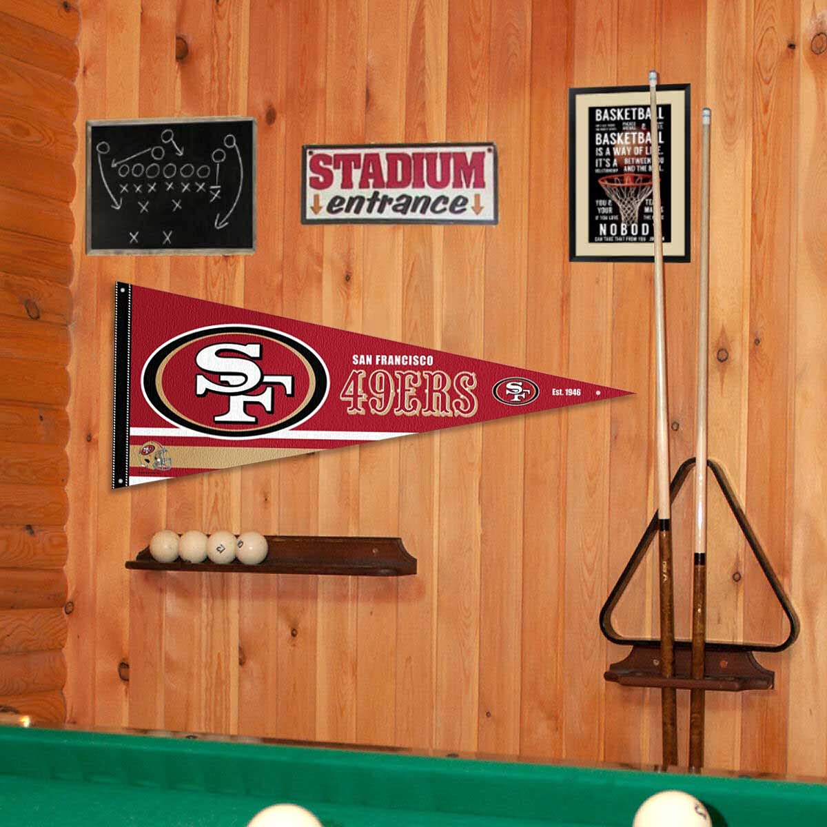 San Francisco 49ers Pennant Banner and Wall Tack Pads - Sports Collectibles, Sports Memorabilia, Sports Fan Shop, Sports Gifts
