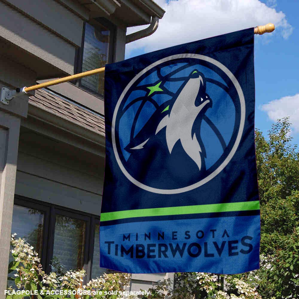WinCraft Minnesota Timberwolves Double Sided House Banner Flag - Sports Collectibles, Sports Memorabilia, Sports Fan Shop, Sports Gifts