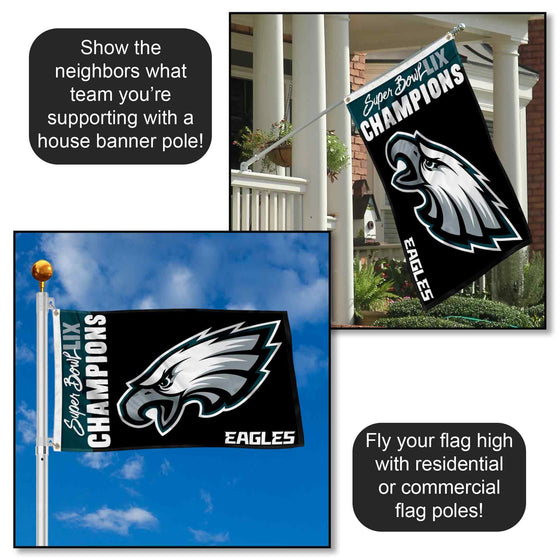 WinCraft Philadelphia Eagles Super Bowl LIX Champions Flag Outdoor Indoor 3x5 Foot Banner - Sports Collectibles, Sports Memorabilia, Sports Fan Shop, Sports Gifts