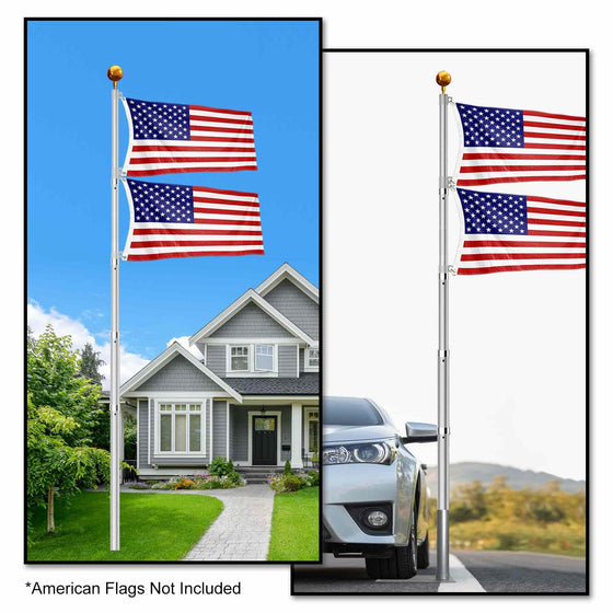 College Flags & Banners Co. 20 Feet Tailgating Flag Pole Telescopic Aluminum - Sports Collectibles, Sports Memorabilia, Sports Fan Shop, Sports Gifts