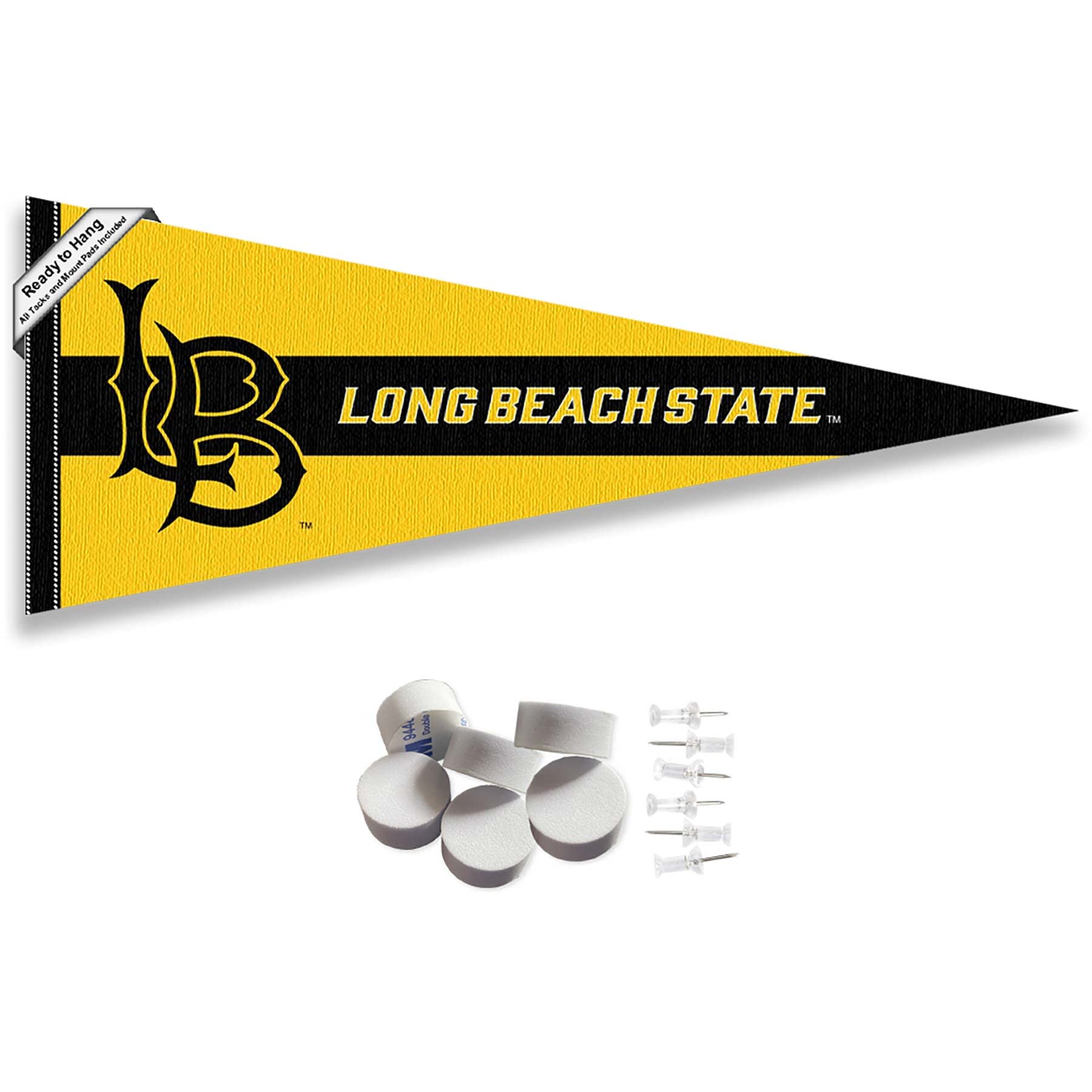 Cal State Long Beach 49ers Pennant Flag and Wall Tack Mount Pads - Sports Collectibles, Sports Memorabilia, Sports Fan Shop, Sports Gifts