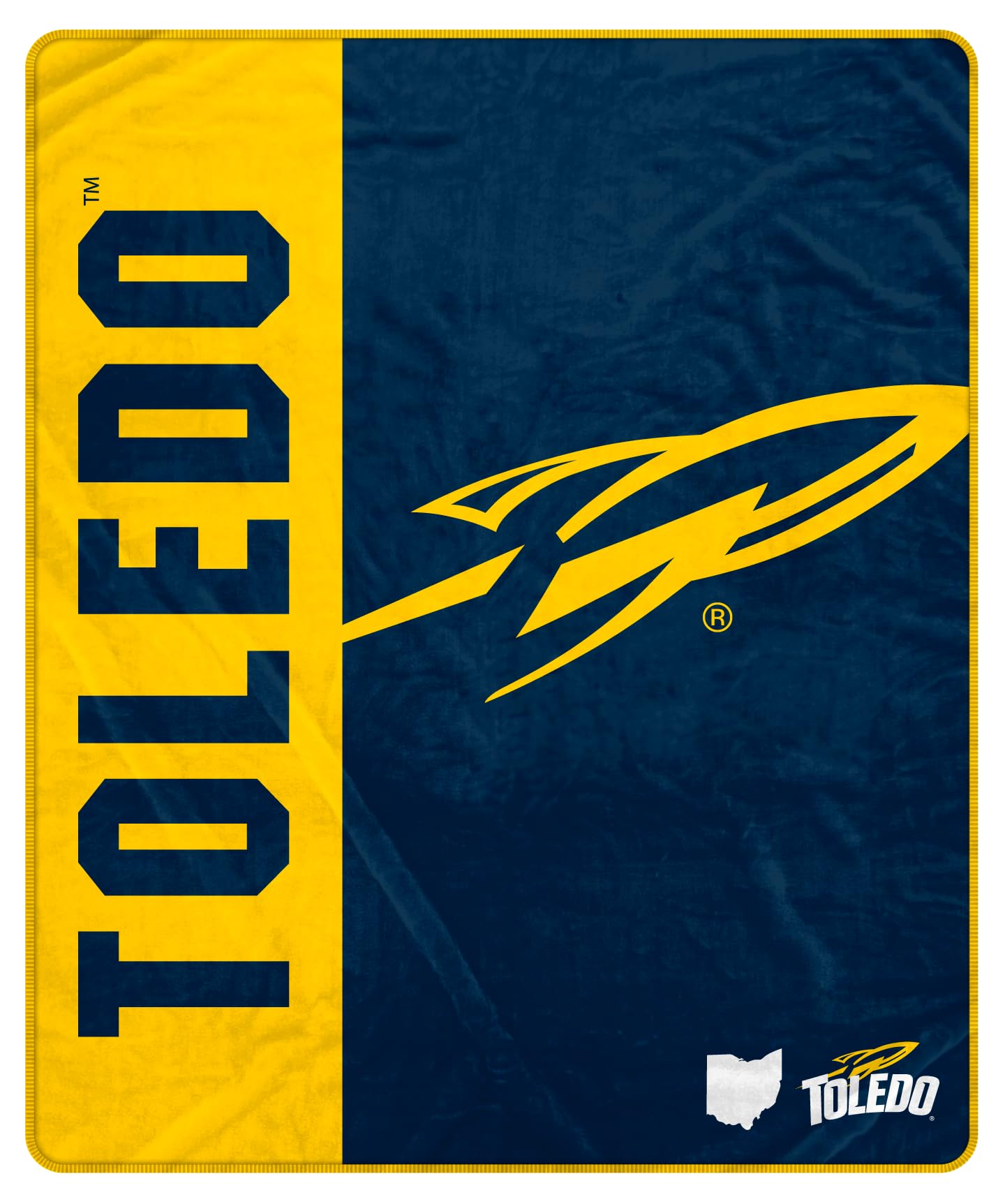 Proformance Home NCAA Toledo Rockets Endzone Ultra Soft Tailgate Throw - Sports Gifts, Sports Memorabilia, Sports Collectibles, Fan Shop
