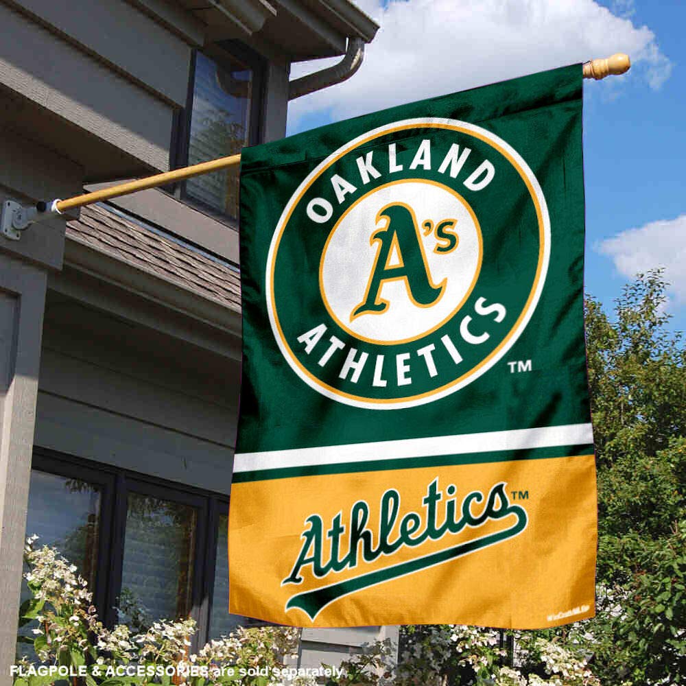 WinCraft Oakland Athletics Double Sided House Flag - Sports Collectibles, Sports Memorabilia, Sports Fan Shop, Sports Gifts