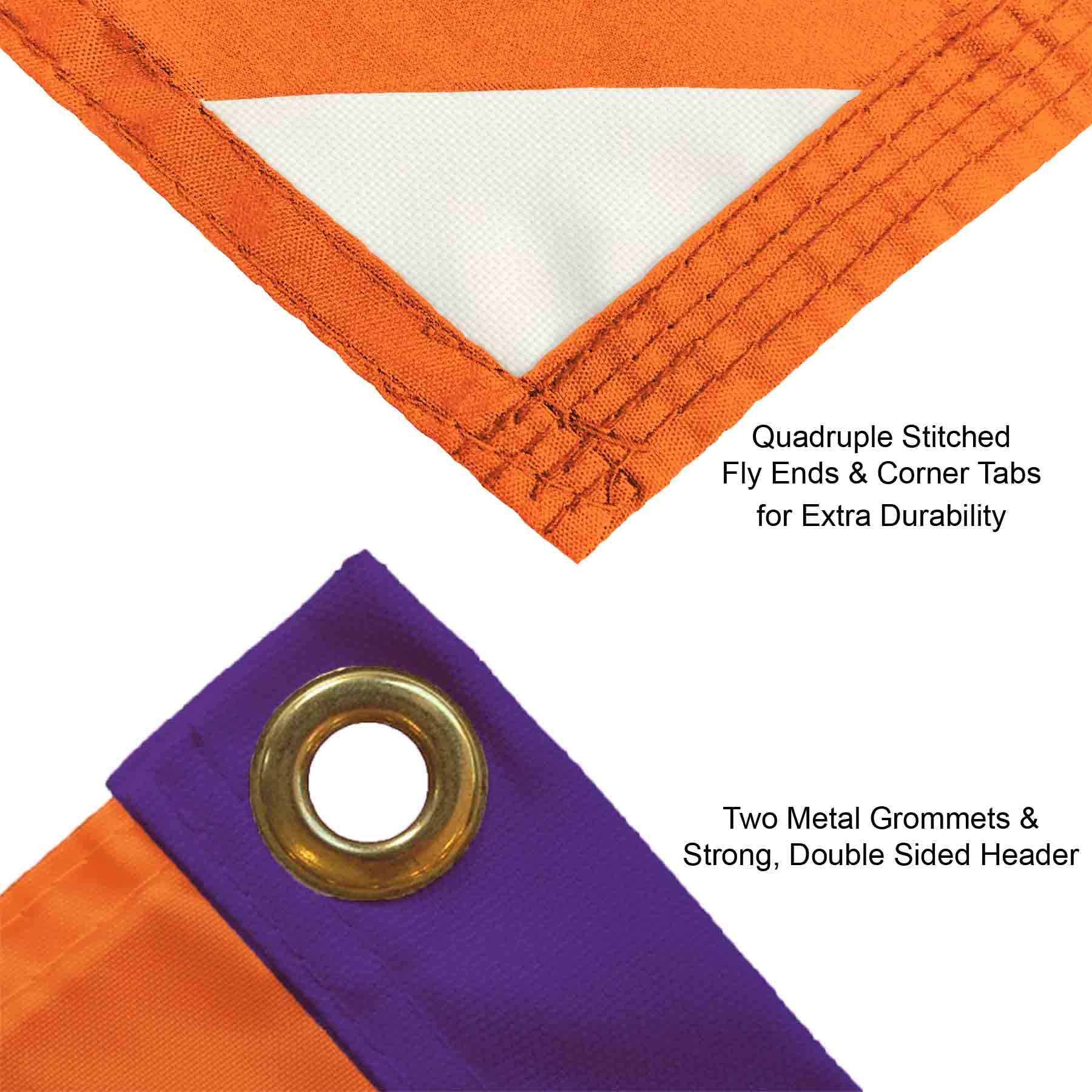 College Flags & Banners Co. Clemson Tigers Printed Header 3x5 Foot Banner Flag - Sports Collectibles, Sports Memorabilia, Sports Fan Shop, Sports Gifts