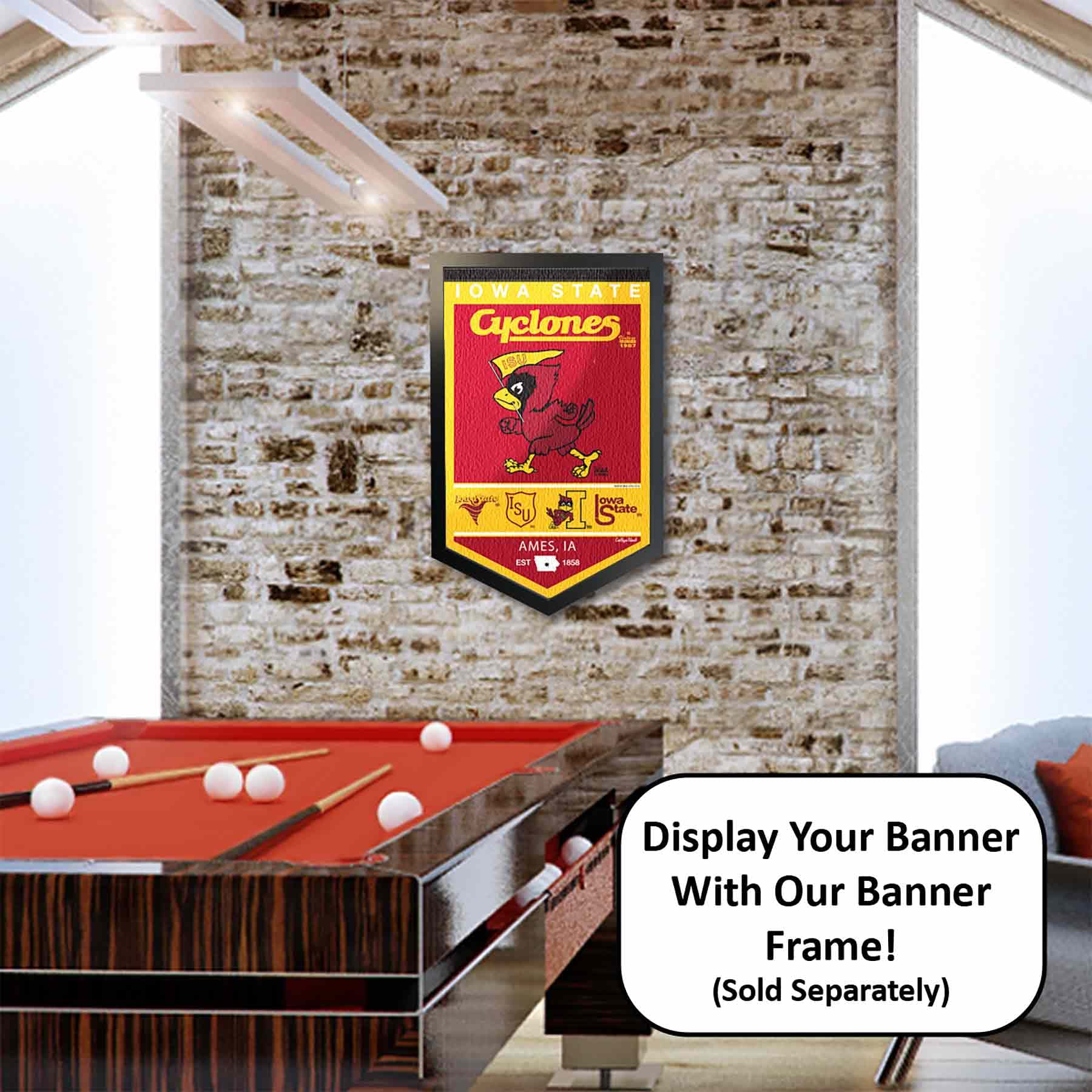 College Flags & Banners Co. Iowa State Cyclones Heritage History Banner Pennant - Sports Collectibles, Sports Memorabilia, Sports Fan Shop, Sports Gifts