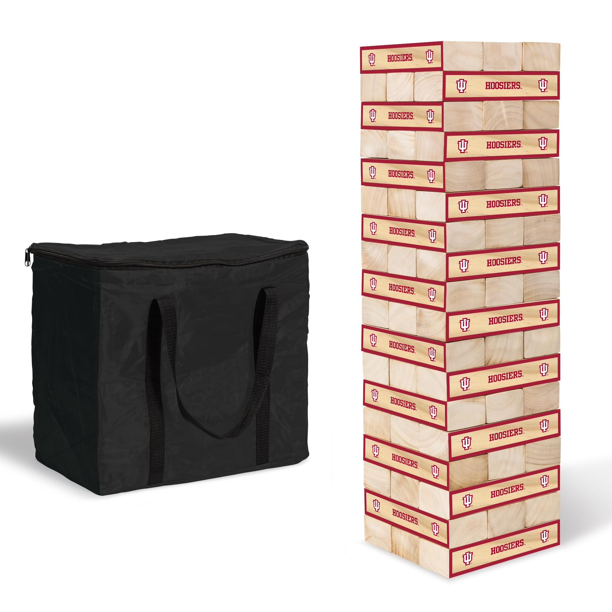 Wild Sports NCAA Indiana Hoosiers Giant Stacking Wooden Blocks – Tumbling Tower Classic Family Game Stacks Over 5 ft. High – Great Gift for Any College Football Fan! - Sports Collectibles, Sports Memorabilia, Sports Fan Shop, Sports Gifts