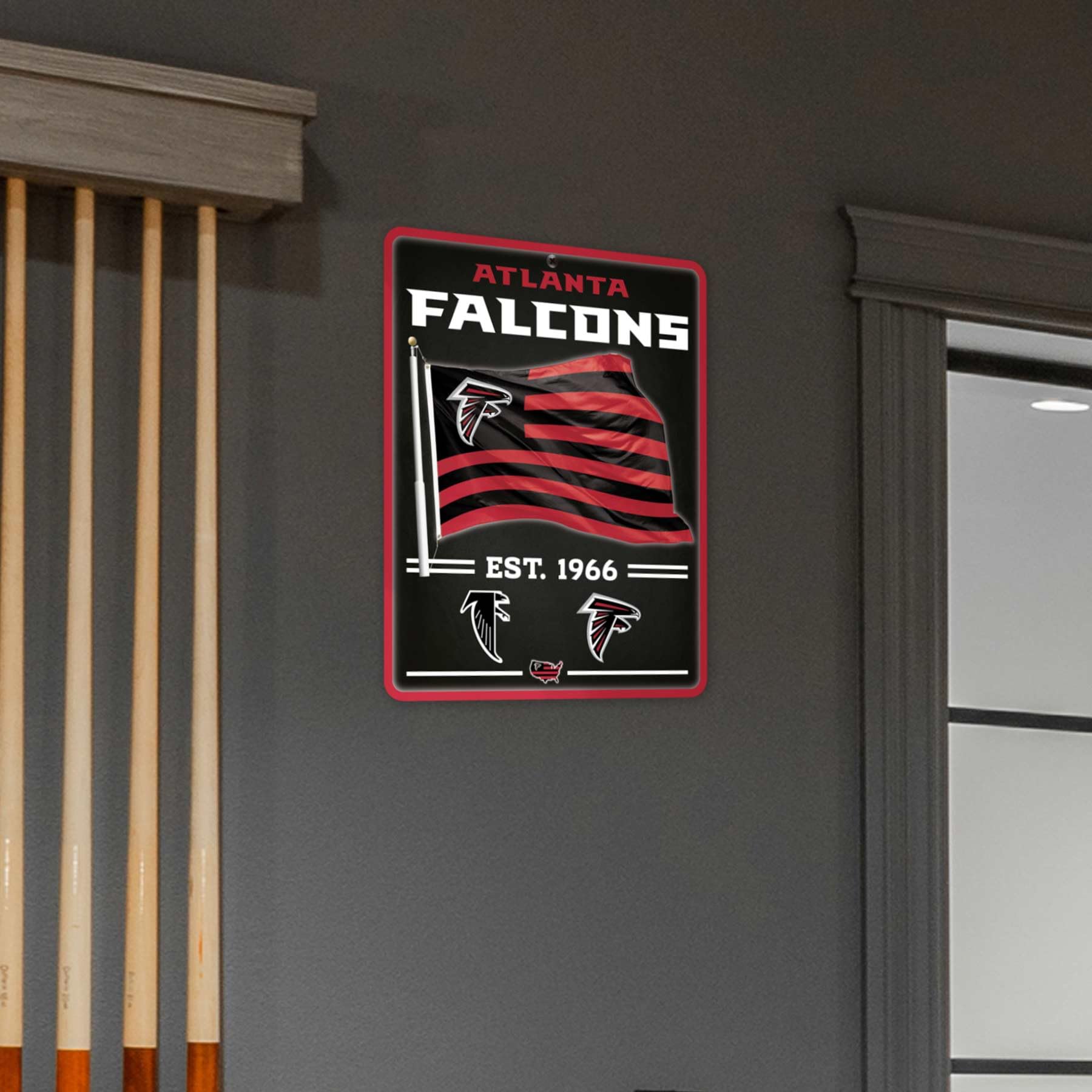 WinCraft Atlanta Falcons Americana Banner Flag Sign - Sports Collectibles, Sports Memorabilia, Sports Fan Shop, Sports Gifts