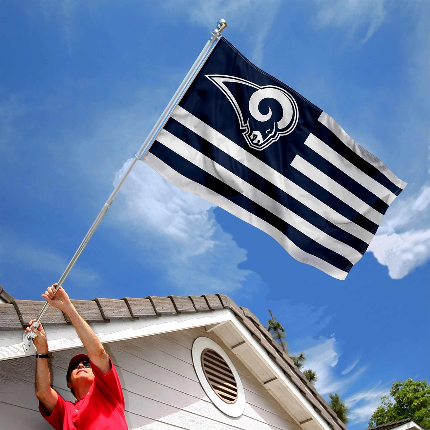 WinCraft Los Angeles Rams Nation Americana Flag Outdoor Indoor 3x5 Foot Banner - Sports Collectibles, Sports Memorabilia, Sports Fan Shop, Sports Gifts