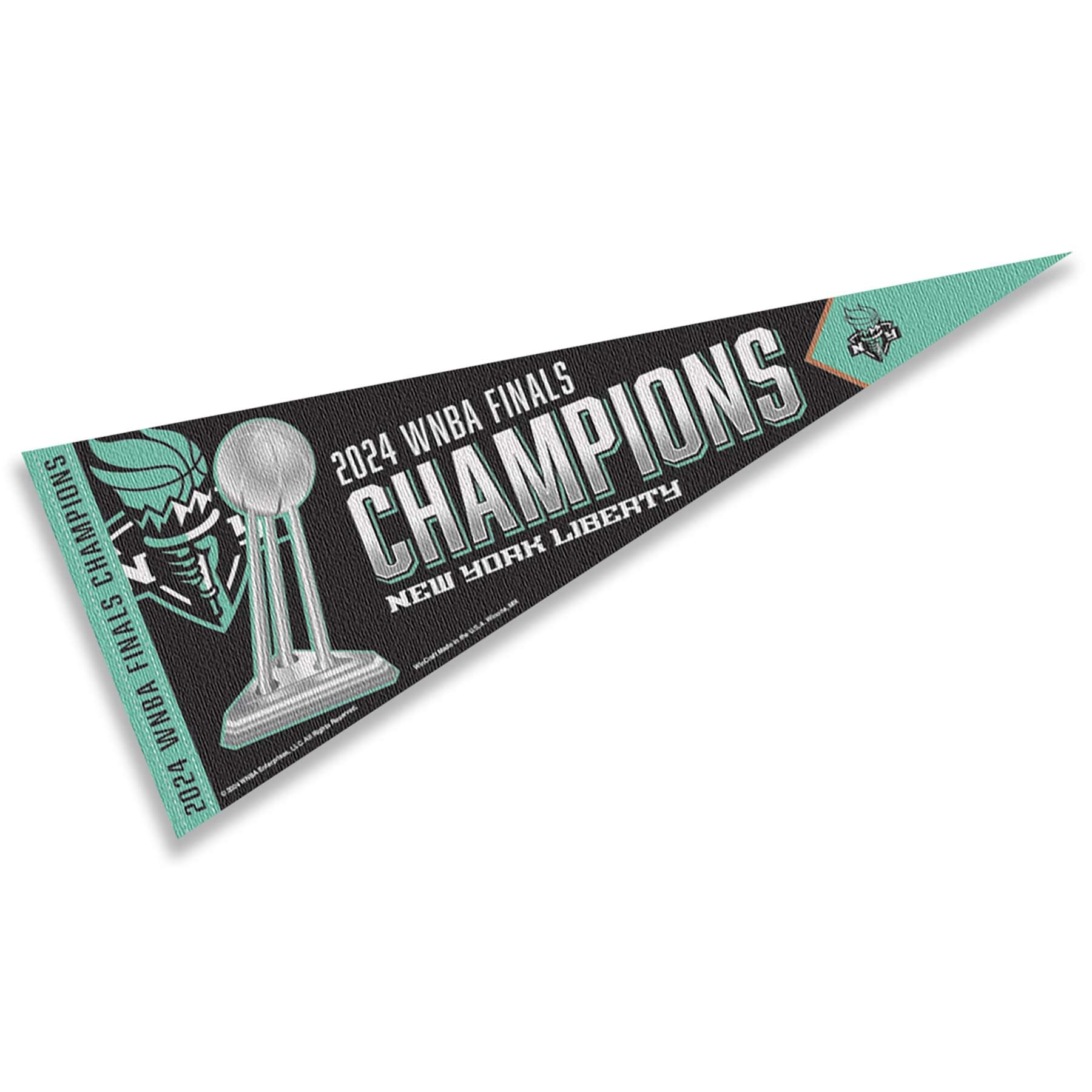 WinCraft New York Liberty 2024 Champions Pennant Flag - Sports Collectibles, Sports Memorabilia, Sports Fan Shop, Sports Gifts