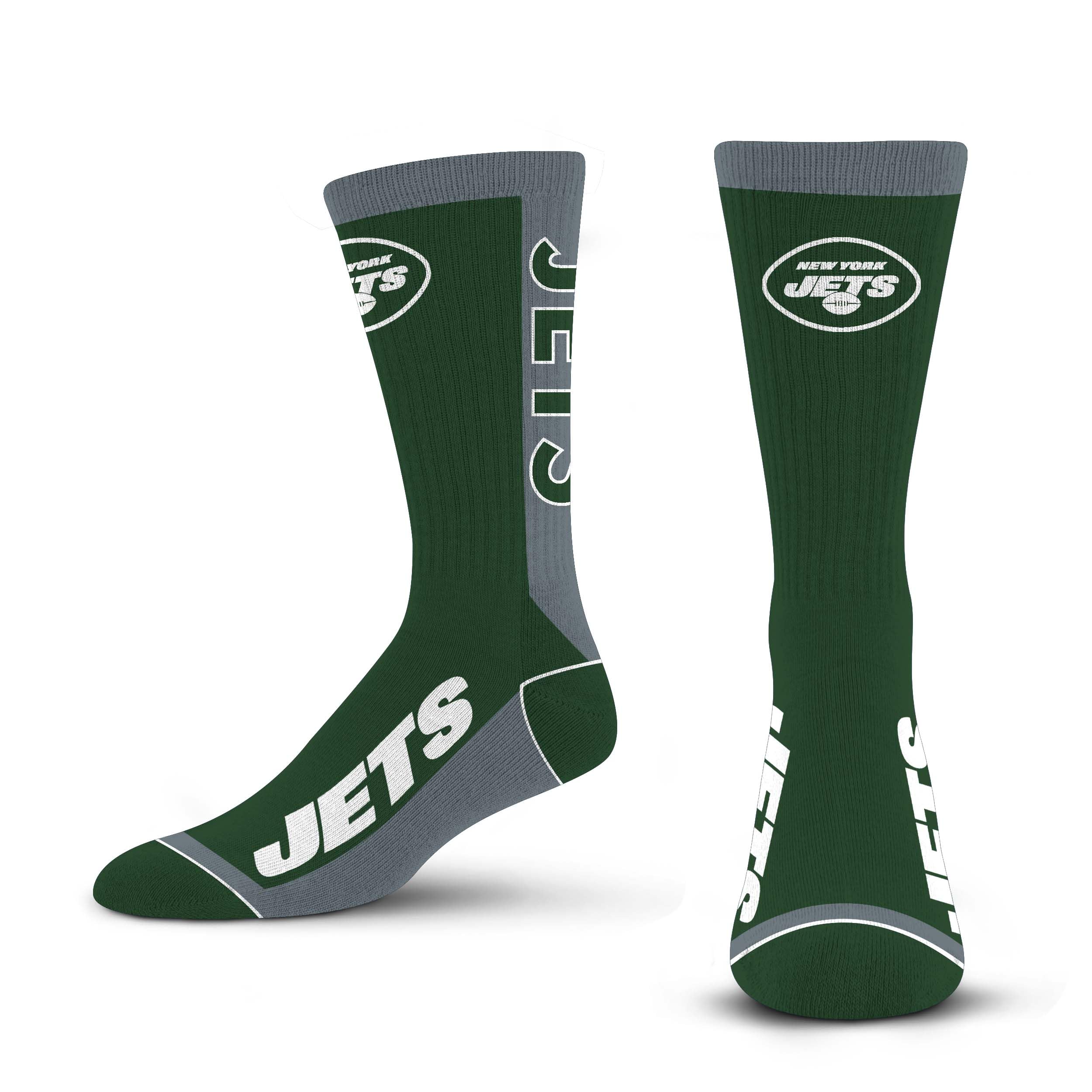 For Bare Feet NFL NEW YORK JETS MVP Crew Sock Team Color Large - Sports Gifts, Sports Memorabilia, Sports Collectibles, Fan Shop
