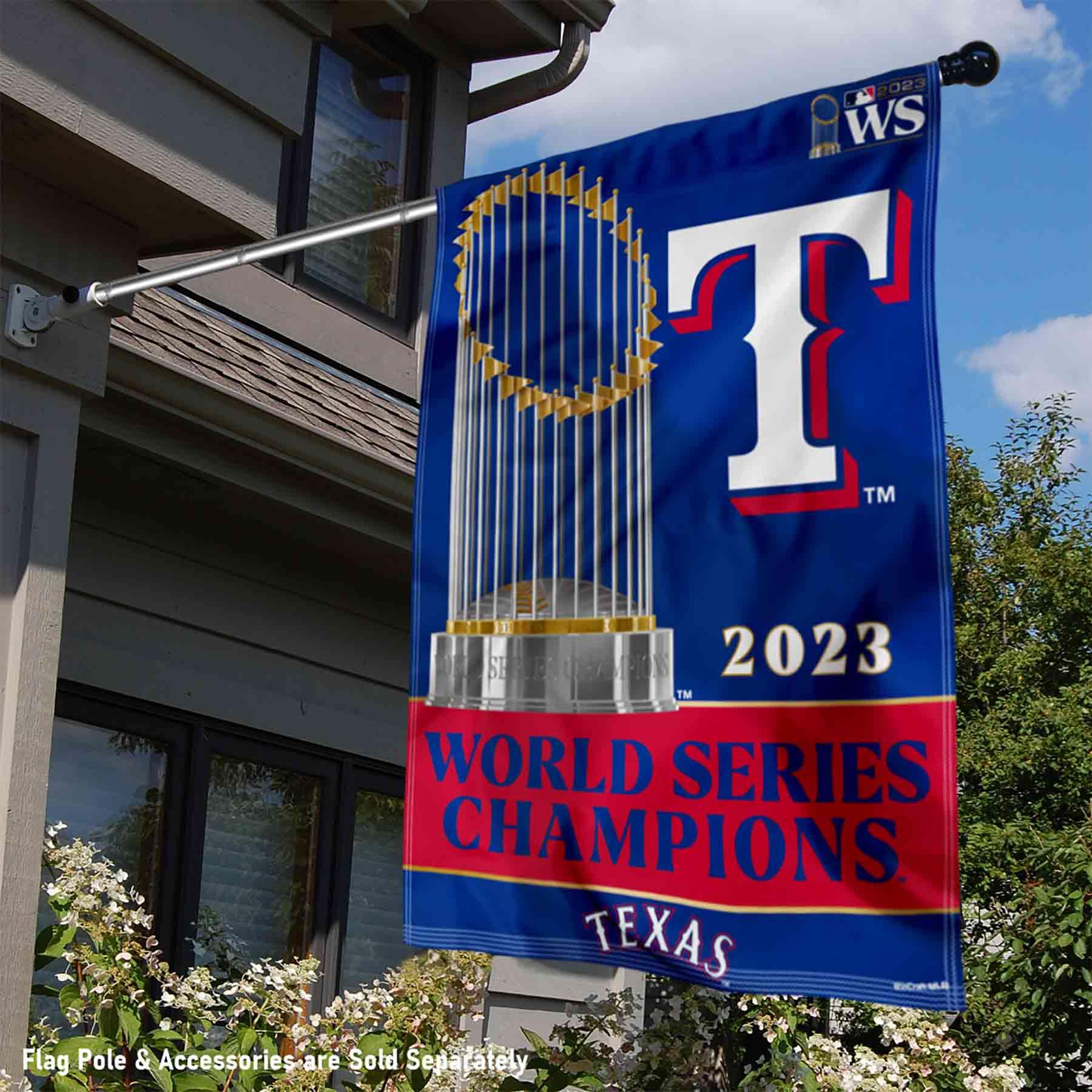 WinCraft Texas Rangers 2023 World Champions House Banner Flag - Sports Collectibles, Sports Memorabilia, Sports Fan Shop, Sports Gifts