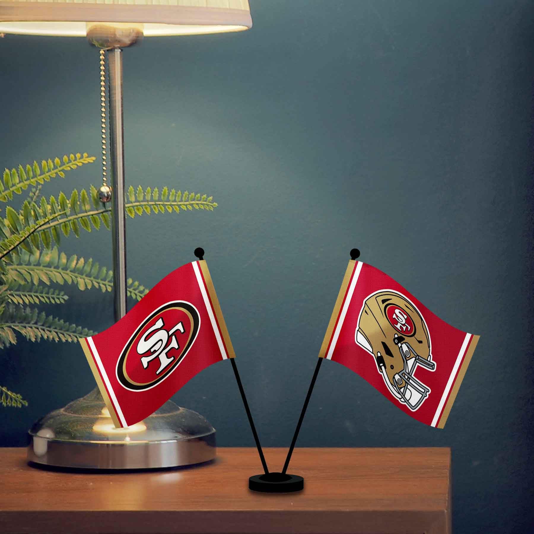 WinCraft San Francisco 49ers Desk and Table Top Flags - Sports Collectibles, Sports Memorabilia, Sports Fan Shop, Sports Gifts