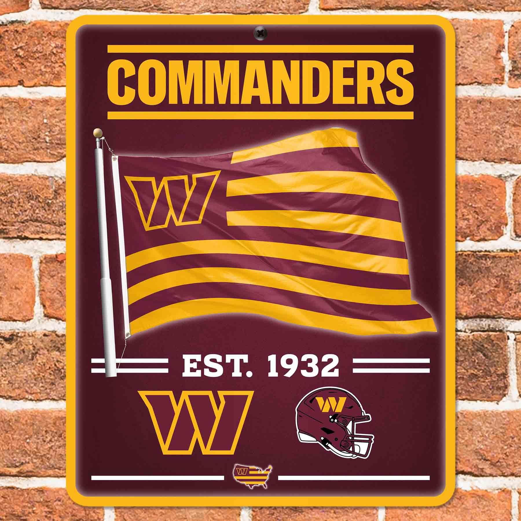 WinCraft Washington Commanders Americana Banner Flag Sign - Sports Collectibles, Sports Memorabilia, Sports Fan Shop, Sports Gifts