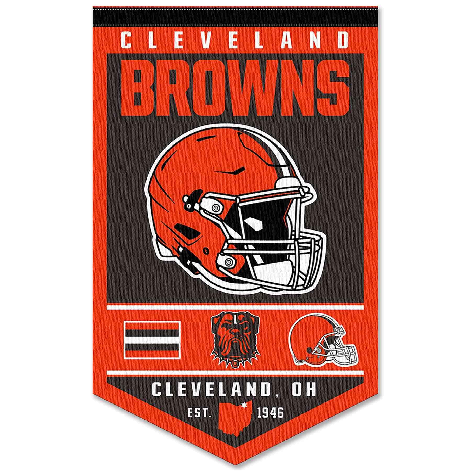 WinCraft Cleveland Browns Heritage History Banner Pennant - Sports Collectibles, Sports Memorabilia, Sports Fan Shop, Sports Gifts