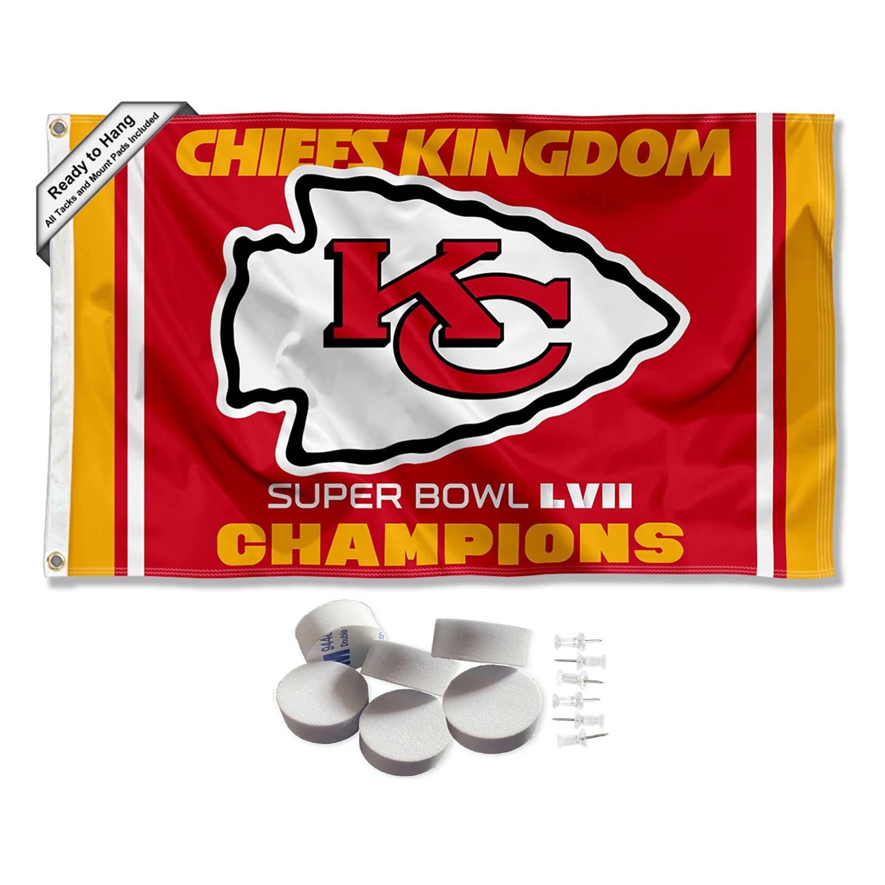 Kansas City Chiefs Kingdom Super Bowl Champions Banner and Tapestry Wall Tack Pads - Sports Collectibles, Sports Memorabilia, Sports Fan Shop, Sports Gifts