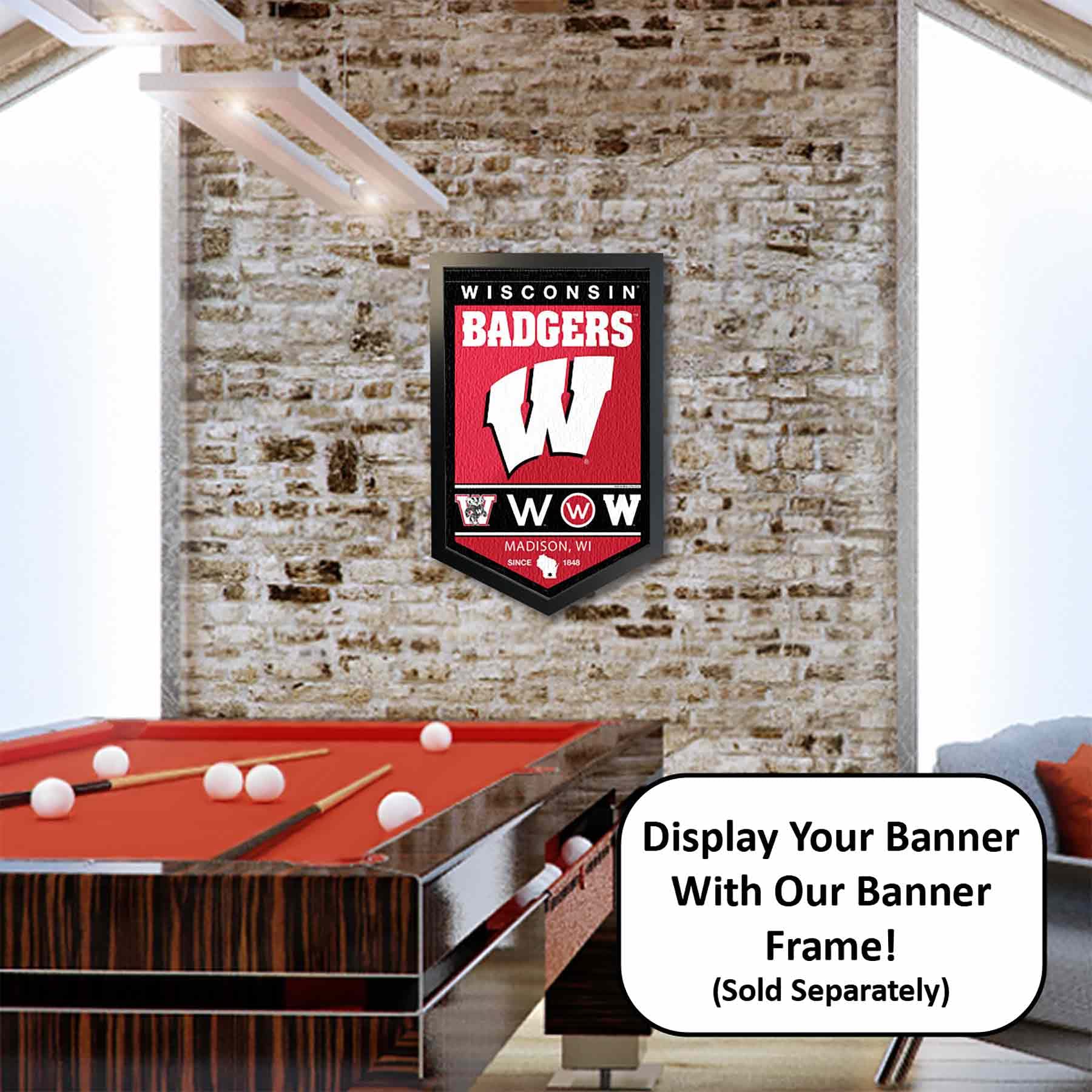 College Flags & Banners Co. Wisconsin Badgers Heritage History Banner Pennant - Sports Collectibles, Sports Memorabilia, Sports Fan Shop, Sports Gifts