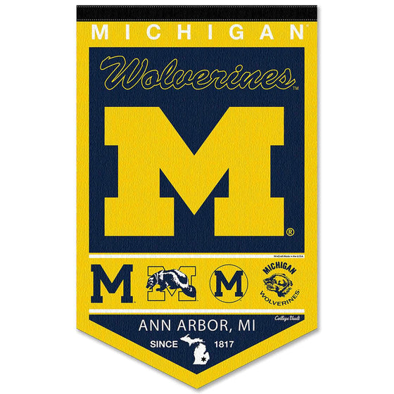 College Flags & Banners Co. Michigan Team University Wolverines Heritage History Banner Pennant - Sports Collectibles, Sports Memorabilia, Sports Fan Shop, Sports Gifts