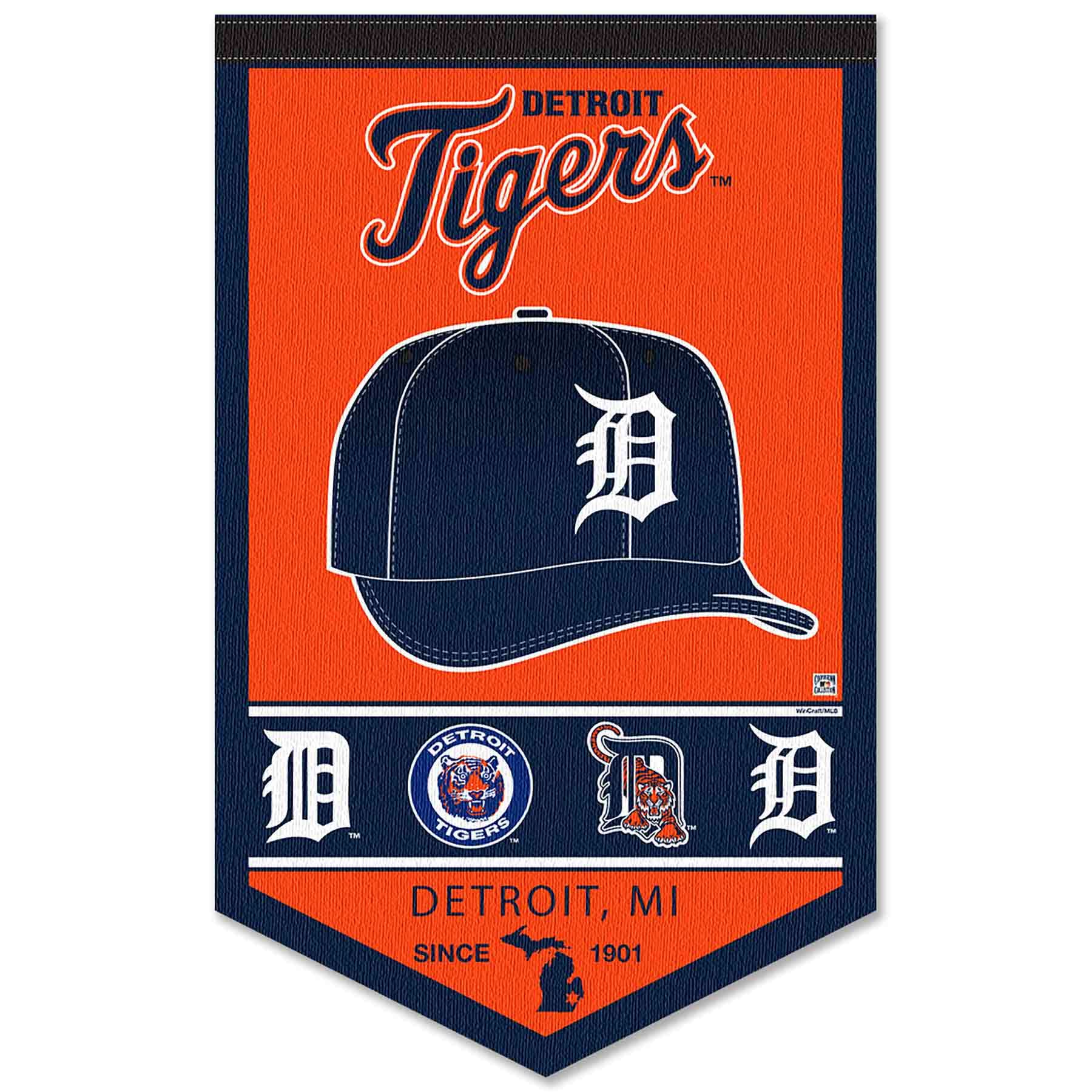 WinCraft Detroit Tigers Heritage History Banner Pennant - Sports Collectibles, Sports Memorabilia, Sports Fan Shop, Sports Gifts