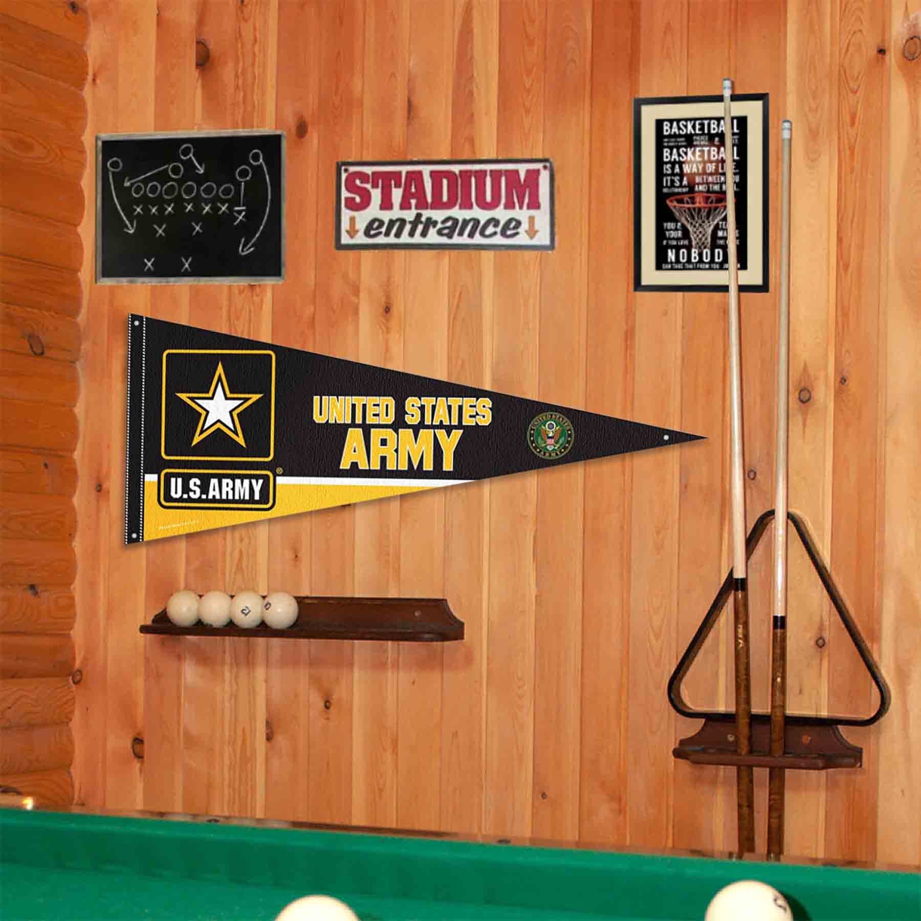 College Flags & Banners Co. US Army Insignia Seal Pennant Flag and Wall Tack Mount Pads - Sports Collectibles, Sports Memorabilia, Sports Fan Shop, Sports Gifts