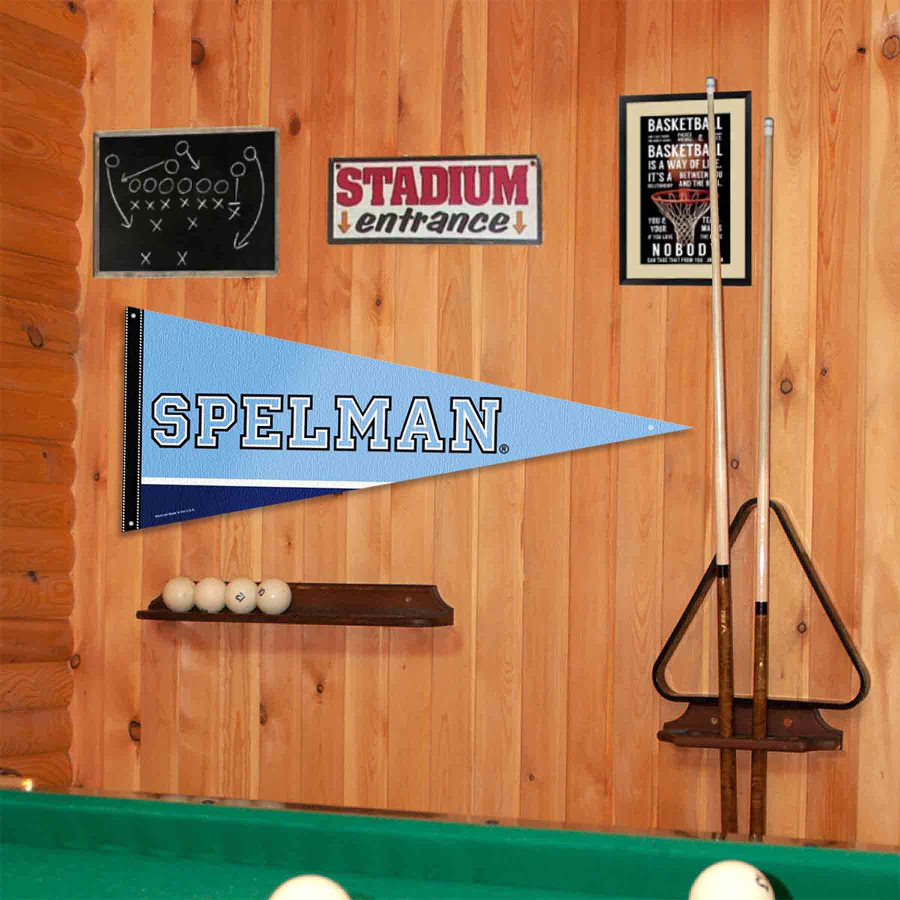 College Flags & Banners Co. Spelman Jaguars Pennant Flag and Wall Tack Mount Pads - Sports Collectibles, Sports Memorabilia, Sports Fan Shop, Sports Gifts