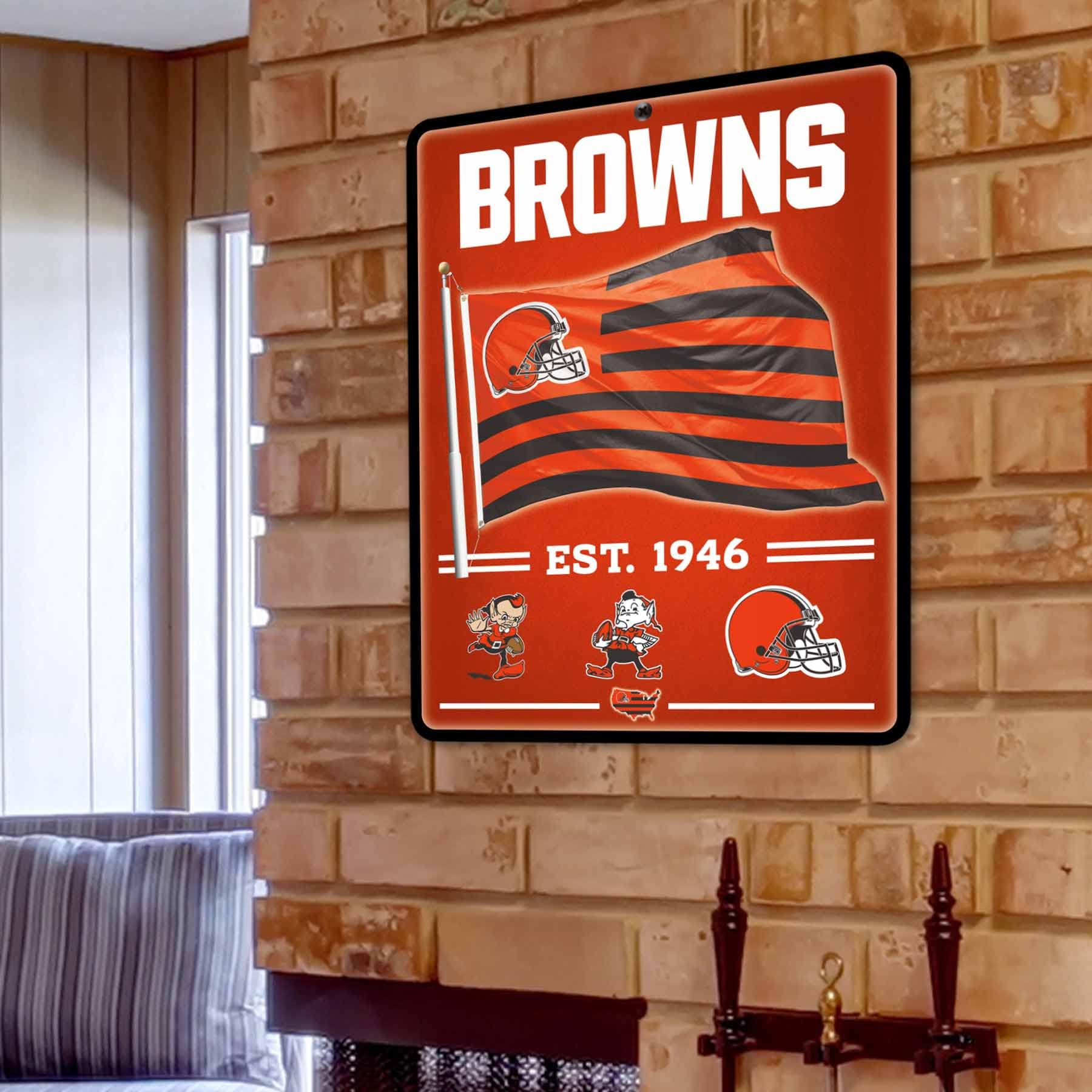 WinCraft Cleveland Browns Americana Banner Flag Sign - Sports Collectibles, Sports Memorabilia, Sports Fan Shop, Sports Gifts