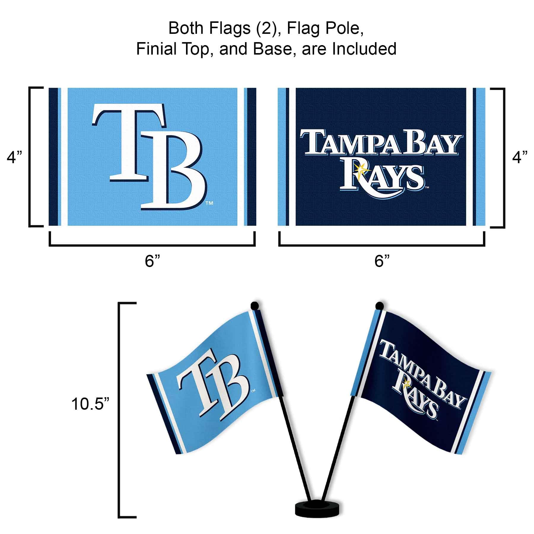WinCraft Tampa Bay Rays Desk and Table Top Flags - Sports Collectibles, Sports Memorabilia, Sports Fan Shop, Sports Gifts