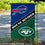 WinCraft House Divided Bills and Jets Double Sided Garden Flag - Sports Collectibles, Sports Memorabilia, Sports Fan Shop, Sports Gifts