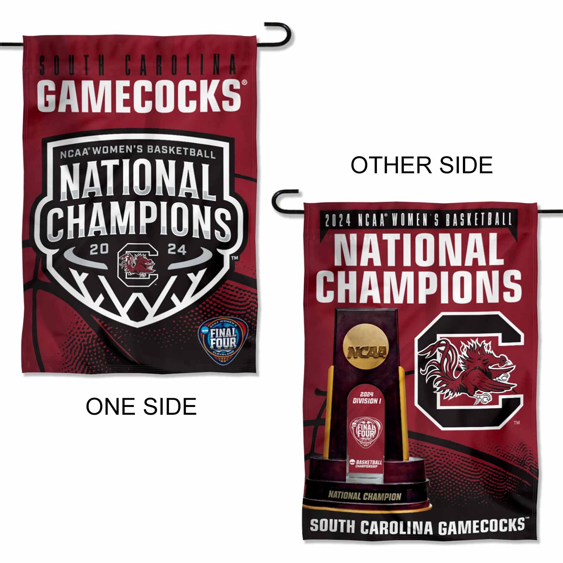WinCraft USC Gamecocks Womens Basketball National Champions 2024 Double Sided Garden Flag - Sports Collectibles, Sports Memorabilia, Sports Fan Shop, Sports Gifts