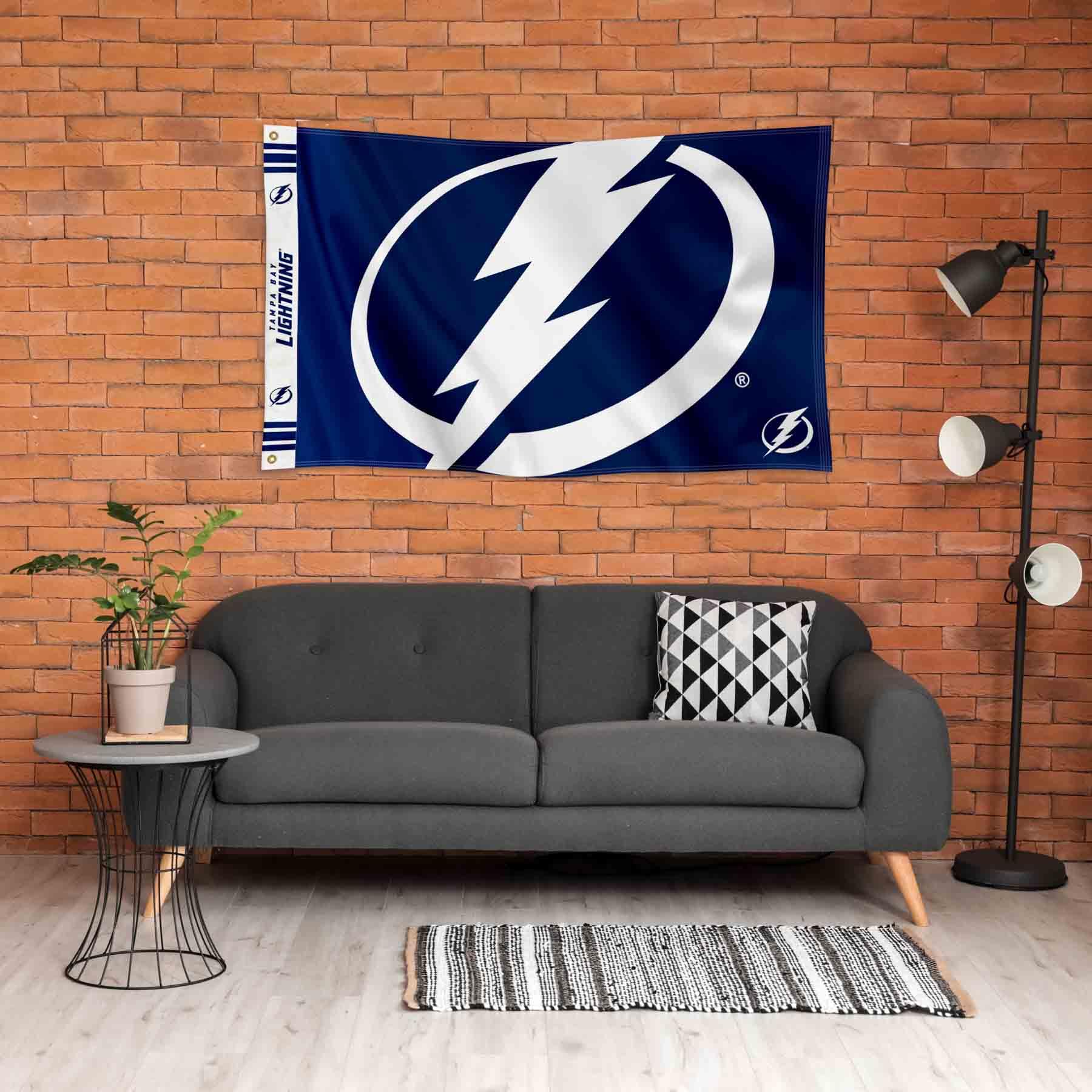 WinCraft Tampa Bay Lightning Printed Header 3x5 Premium Banner Flag - Sports Collectibles, Sports Memorabilia, Sports Fan Shop, Sports Gifts