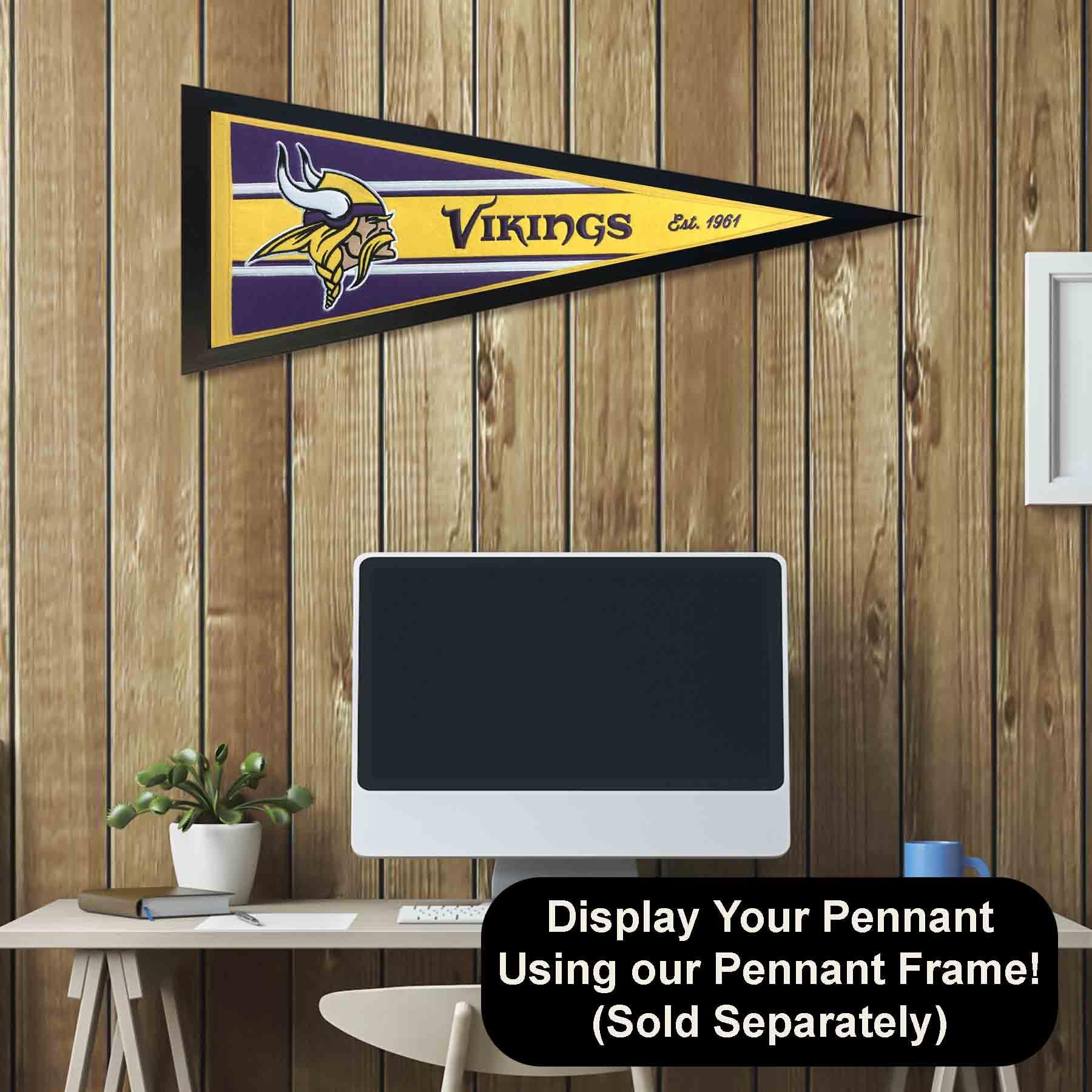 WinCraft Minnesota Vikings Embroidered and Sewn Pennant - Sports Collectibles, Sports Memorabilia, Sports Fan Shop, Sports Gifts
