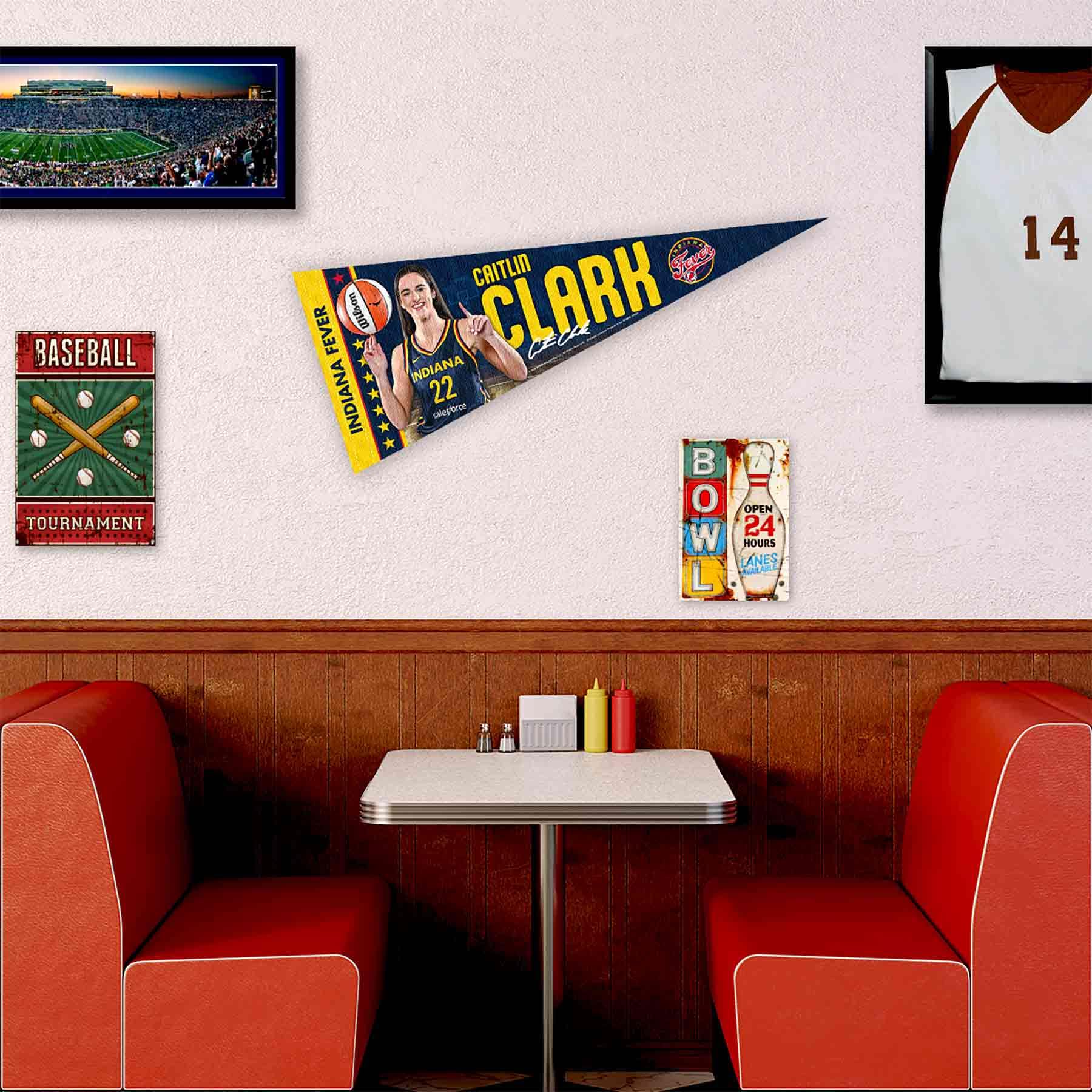 WinCraft Indiana Fever Caitlyn Clark Pennant Flag - Sports Collectibles, Sports Memorabilia, Sports Fan Shop, Sports Gifts