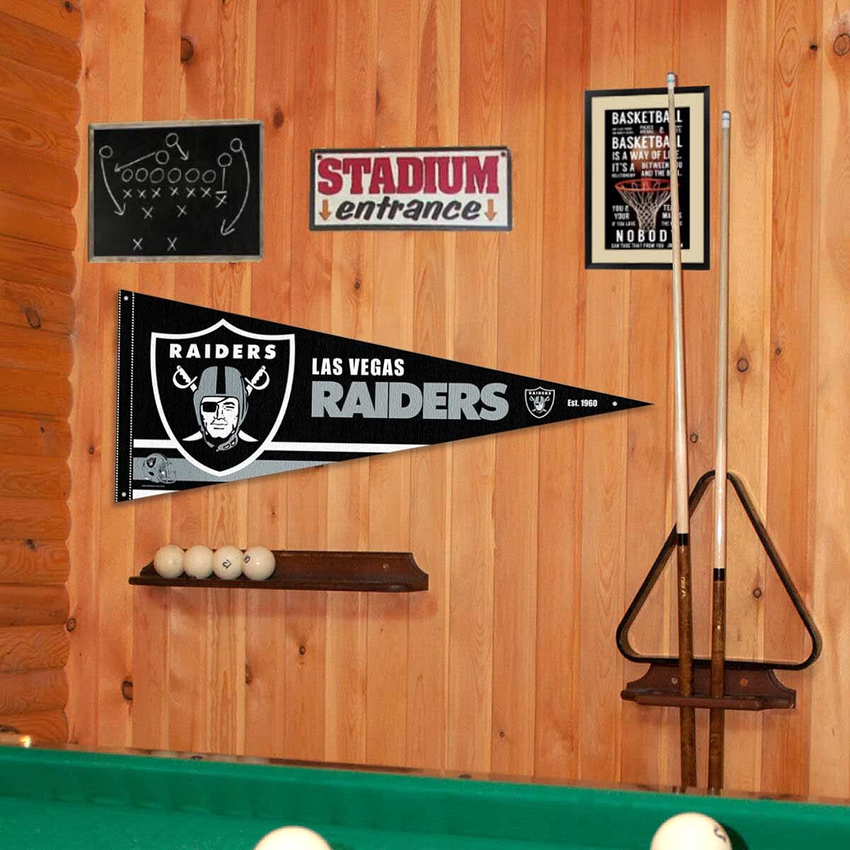 Las Vegas Raiders Pennant Banner and Wall Tack Pads - Sports Collectibles, Sports Memorabilia, Sports Fan Shop, Sports Gifts