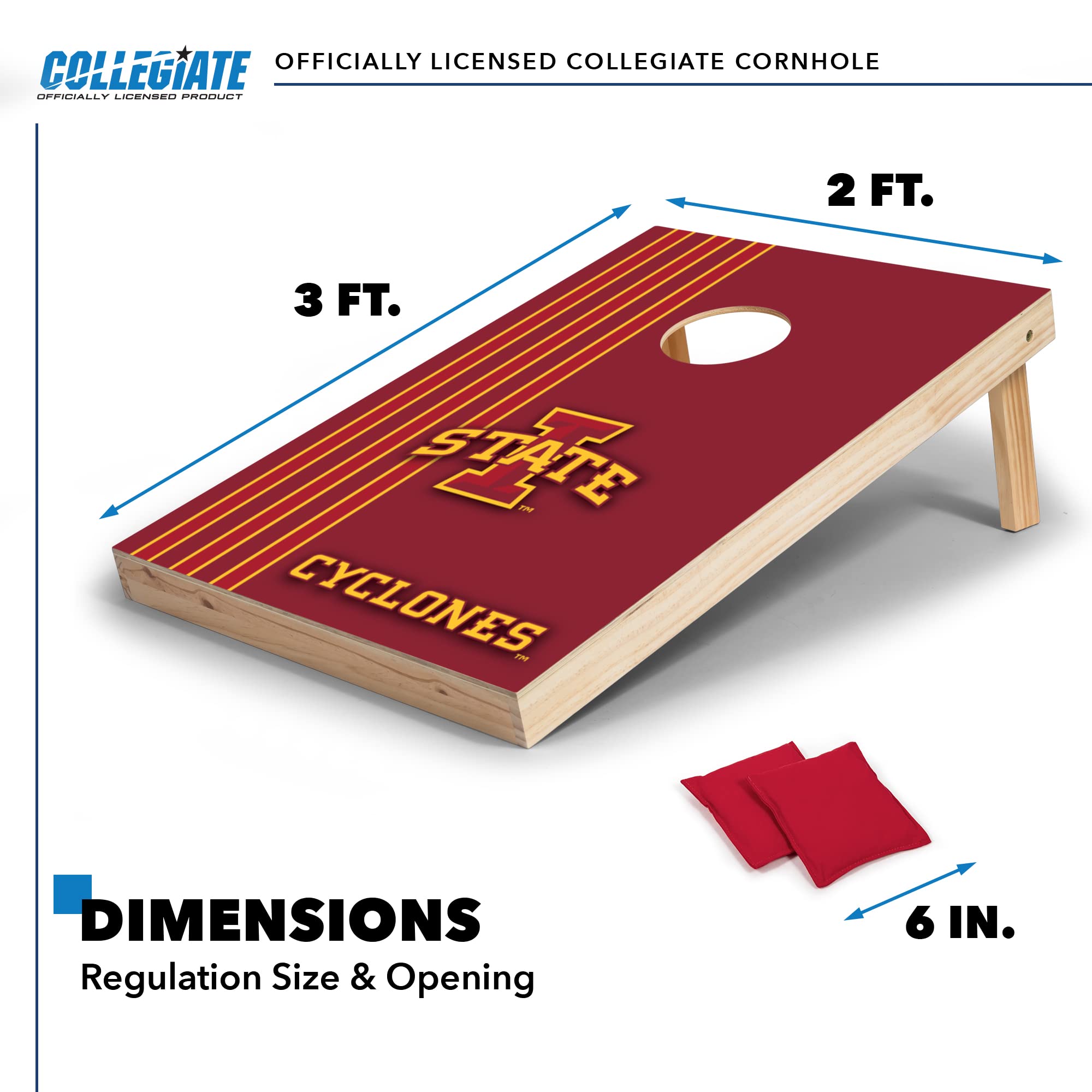 Wild Sports 2' x 3' Set with Direct Print HD Team Graphics – Great Gift for Any NCAA Fan! Bean Bag Toss Family Outdoor Games – State Cyclones - Sports Collectibles, Sports Memorabilia, Sports Fan Shop, Sports Gifts