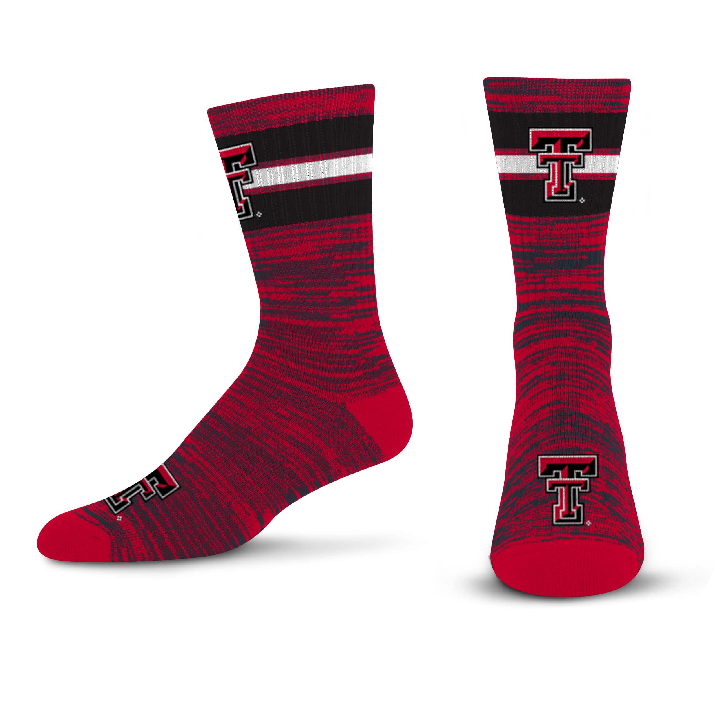 For Bare Feet Men's NCAA Texas Tech Red Raiders First String Crew Sock Team Color Large - Sports Gifts, Sports Memorabilia, Sports Collectibles, Fan Shop