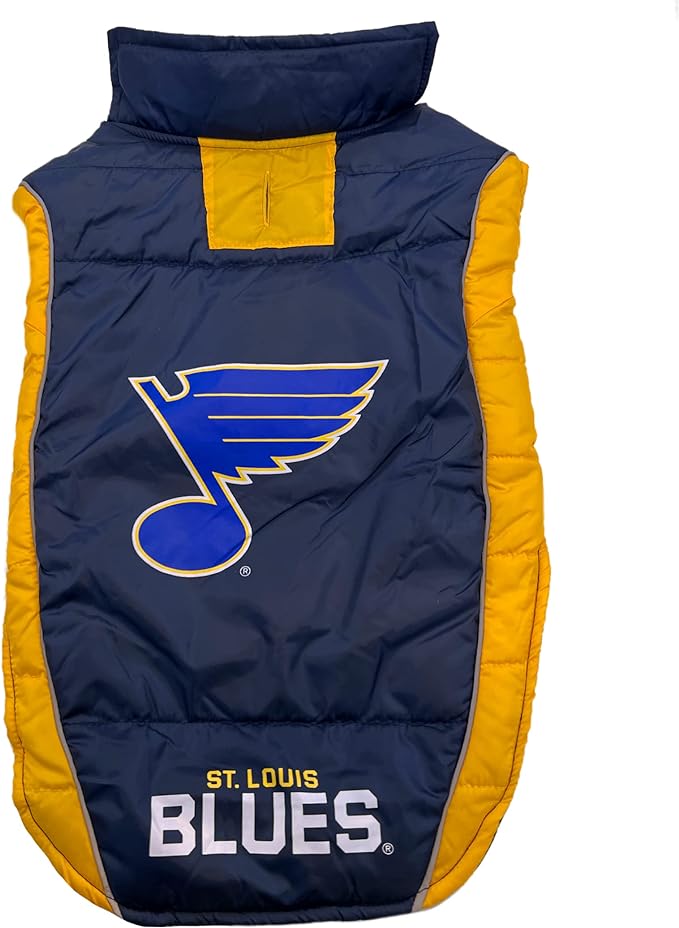 ST LOUIS BLUES PUFFER VEST Pets First - Sports Collectibles, Sports Memorabilia, Sports Fan Shop, Sports Gifts