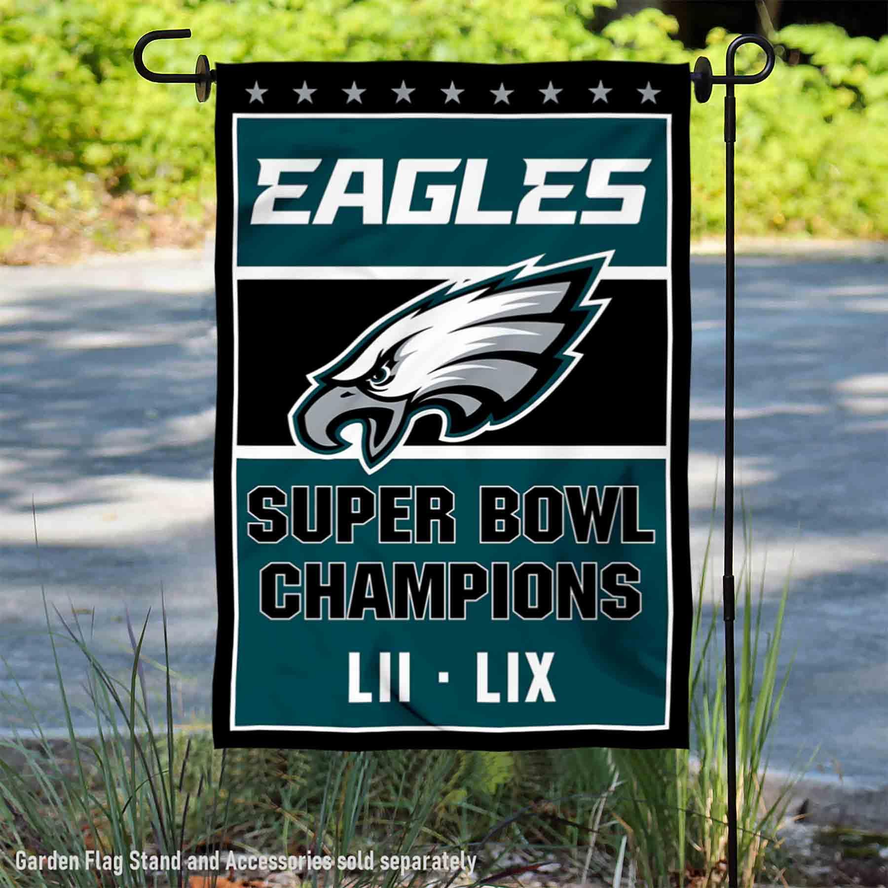Philadelphia Eagles 2 Time Champions Yard Garden Banner Flag - Sports Collectibles, Sports Memorabilia, Sports Fan Shop, Sports Gifts