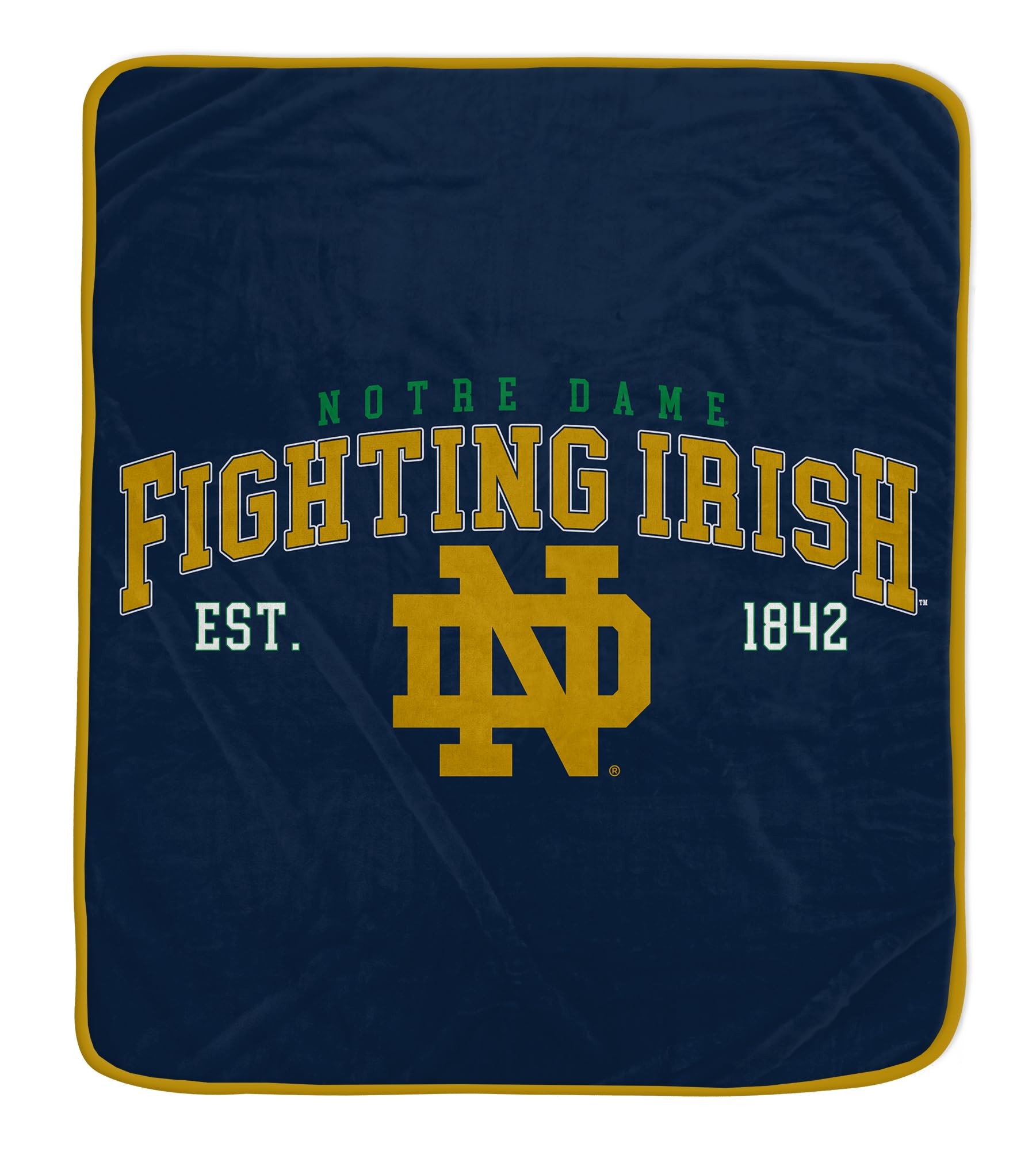 NCAA Notre Dame Fighting Irish Vintage Arch Block Ultra Soft Blanket - Sports Gifts, Sports Memorabilia, Sports Collectibles, Fan Shop