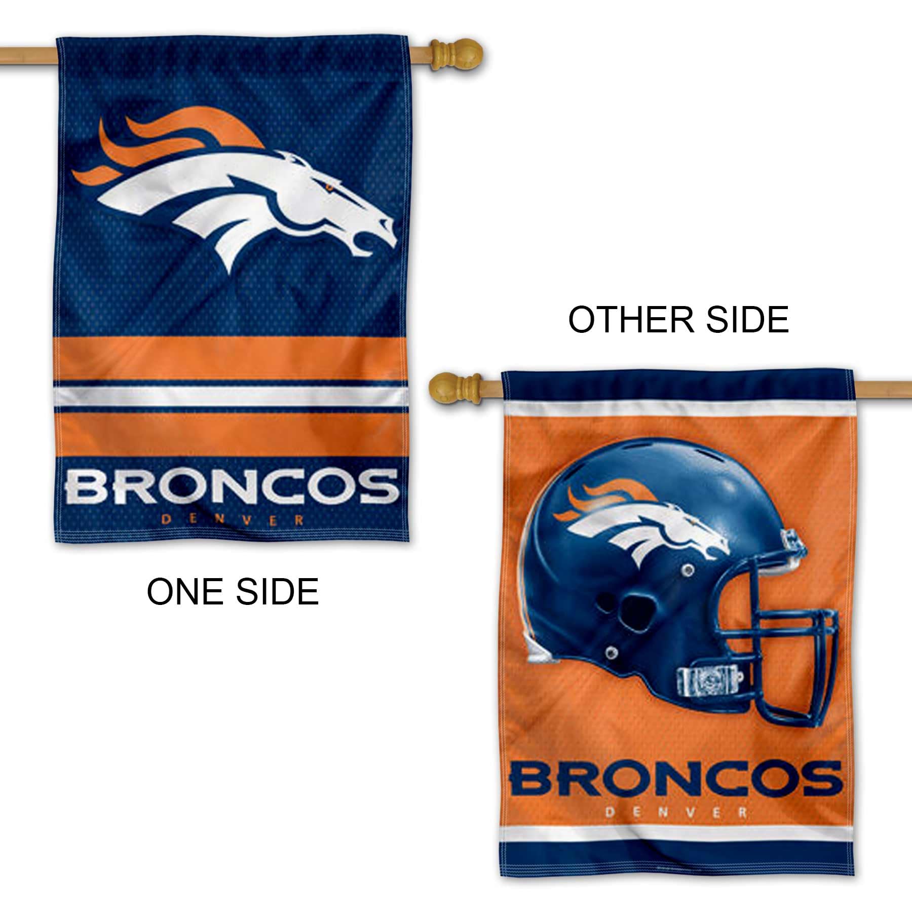 WinCraft Denver Broncos Primary Helmet Logo Double Sided Banner Flag - Sports Collectibles, Sports Memorabilia, Sports Fan Shop, Sports Gifts