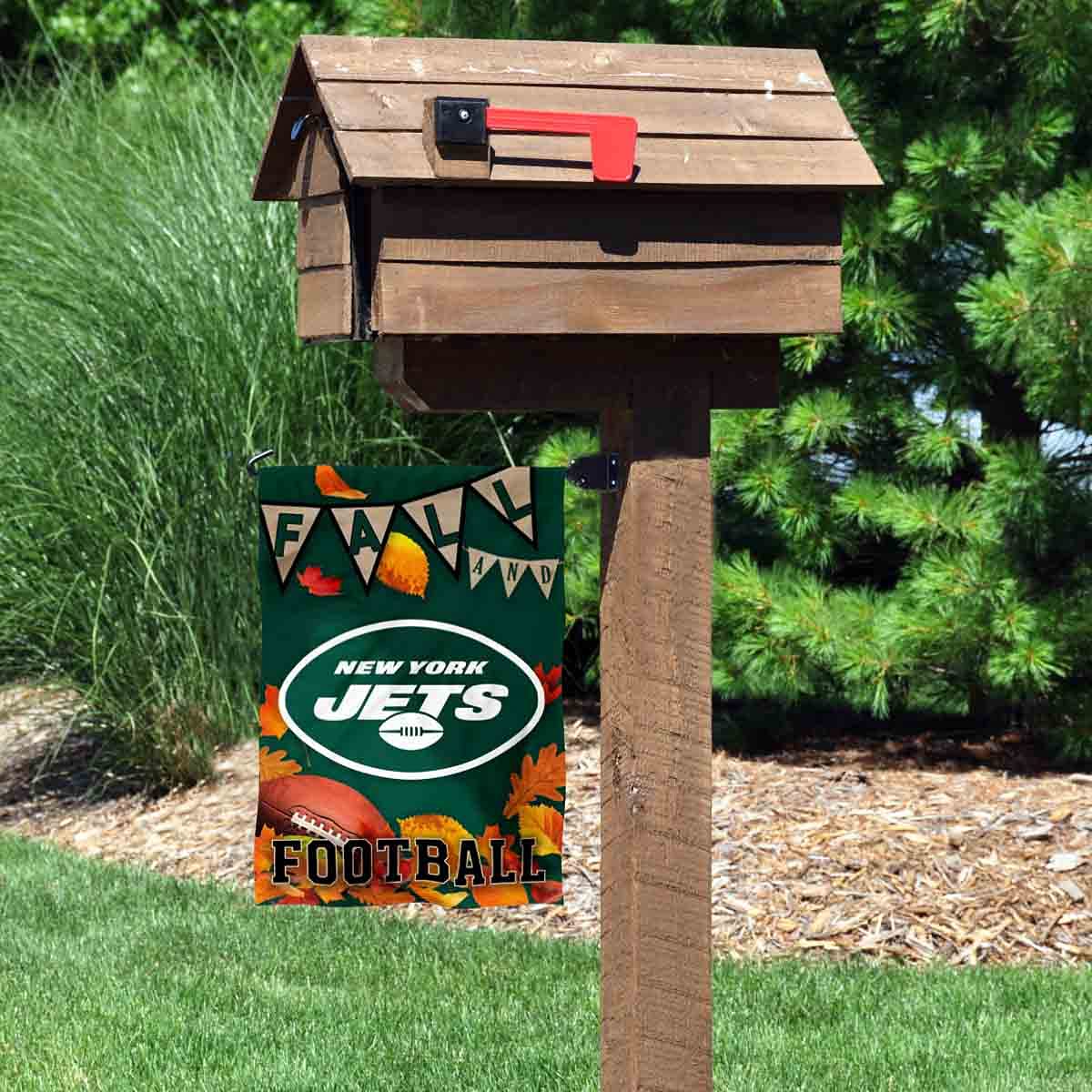 WinCraft New York Jets Fall Leaves Decorative Football Garden Flag Double Sided Banner - Sports Collectibles, Sports Memorabilia, Sports Fan Shop, Sports Gifts