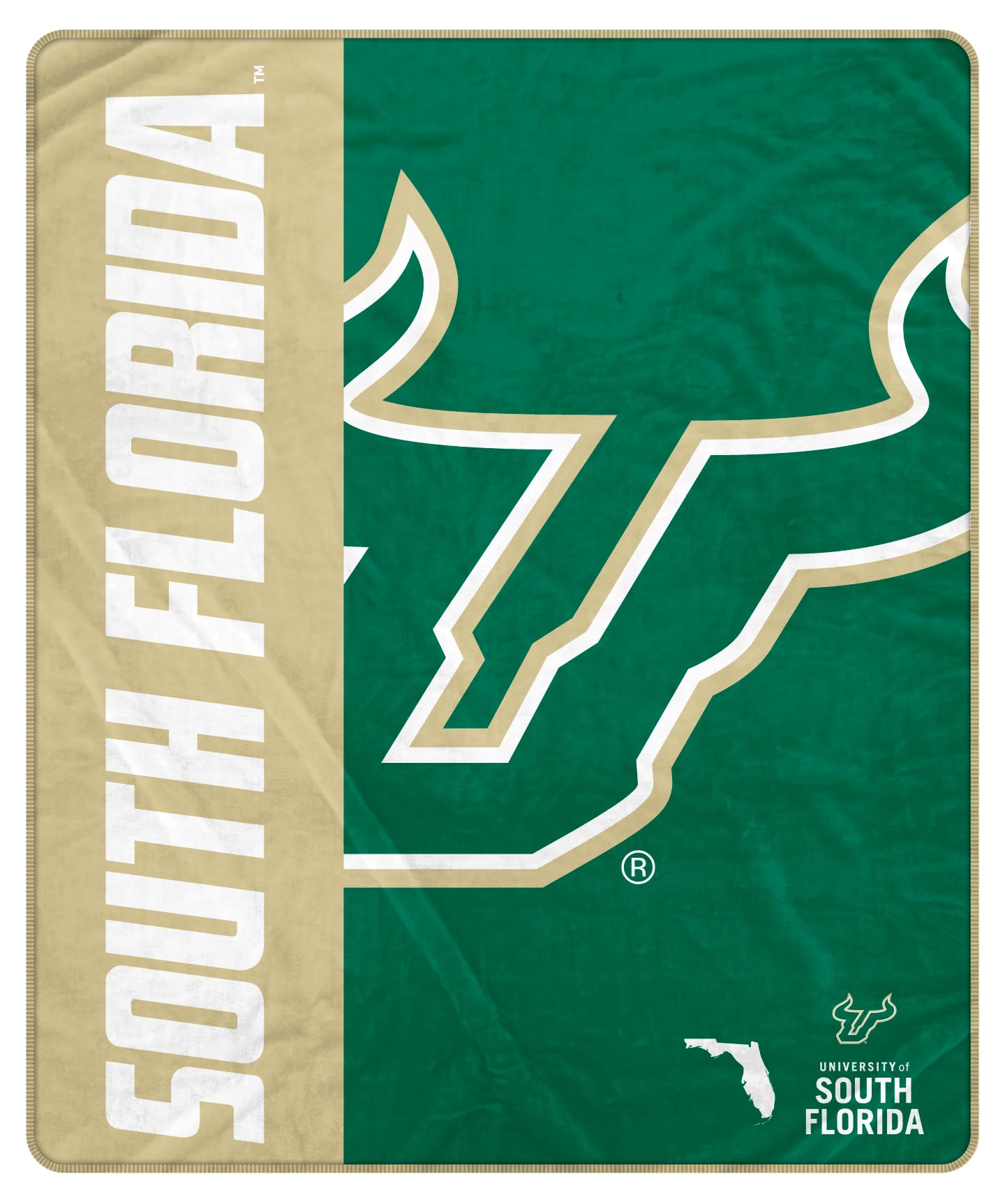 Proformance Home NCAA South Florida Bulls Endzone Ultra Soft Tailgate Throw - Sports Gifts, Sports Memorabilia, Sports Collectibles, Fan Shop