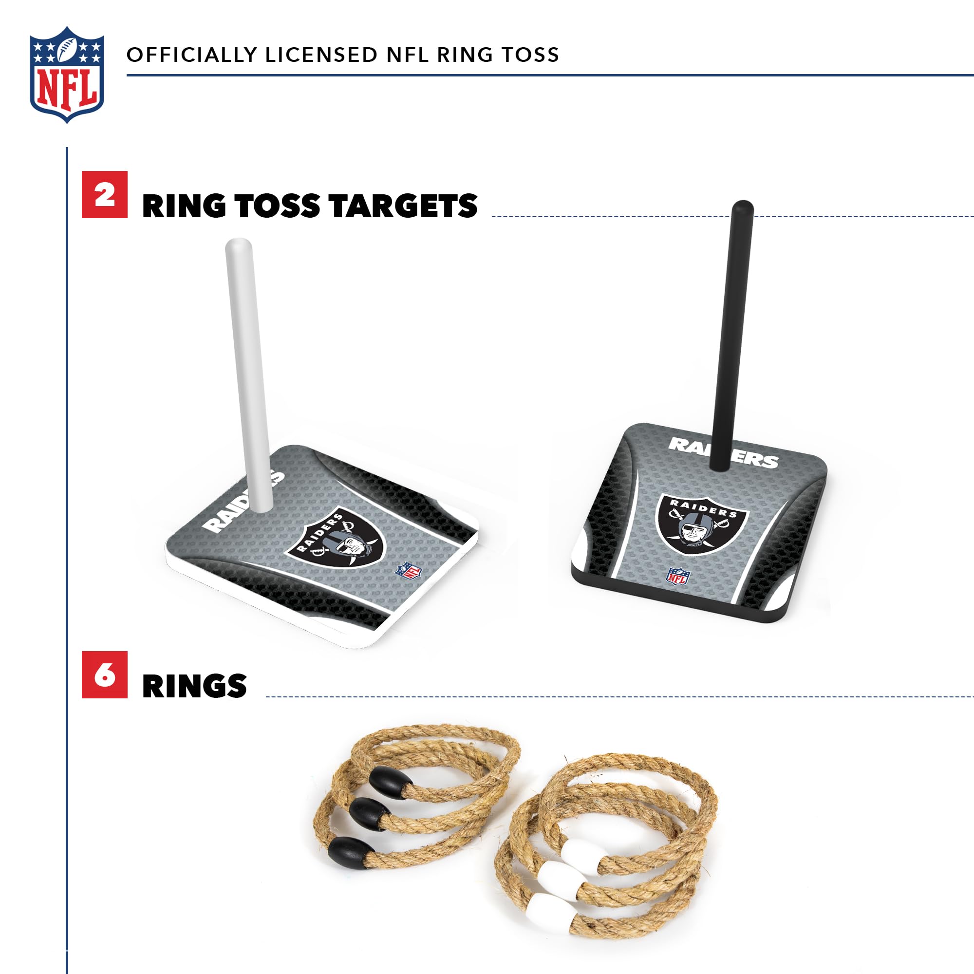 Wild Sports NFL Quoits Set with Direct Print HD Team Graphics – Tailgate Ring Toss Game – Great Gift for Any Football Fan! Ring Toss Family Outdoor Games for The Beach, BBQ, or Tailgate Party - Sports Collectibles, Sports Memorabilia, Sports Fan Shop, Sports Gifts