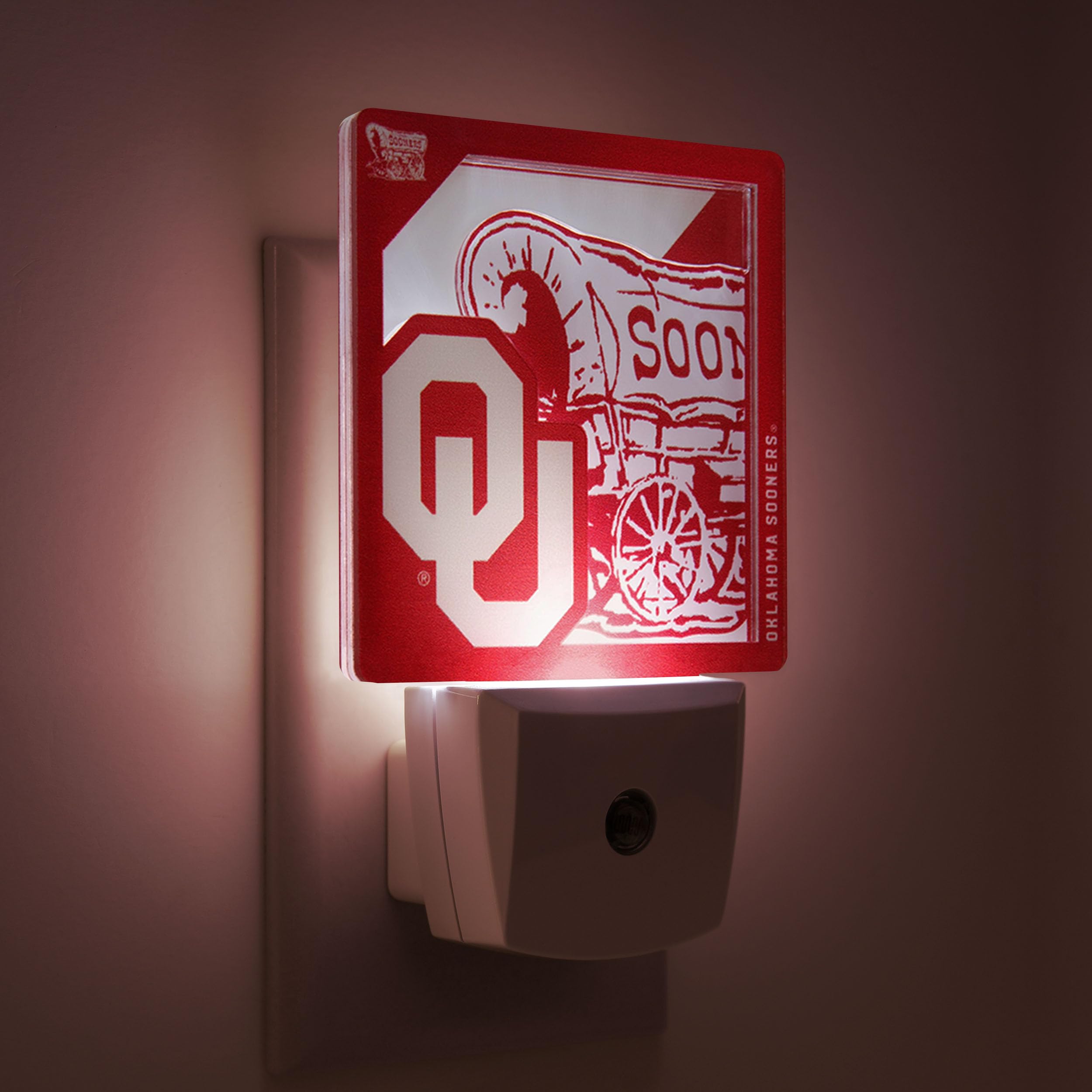 YouTheFan NCAA Oklahoma Sooners Logo Series Nite Light - Sports Collectibles, Sports Memorabilia, Sports Fan Shop, Sports Gifts