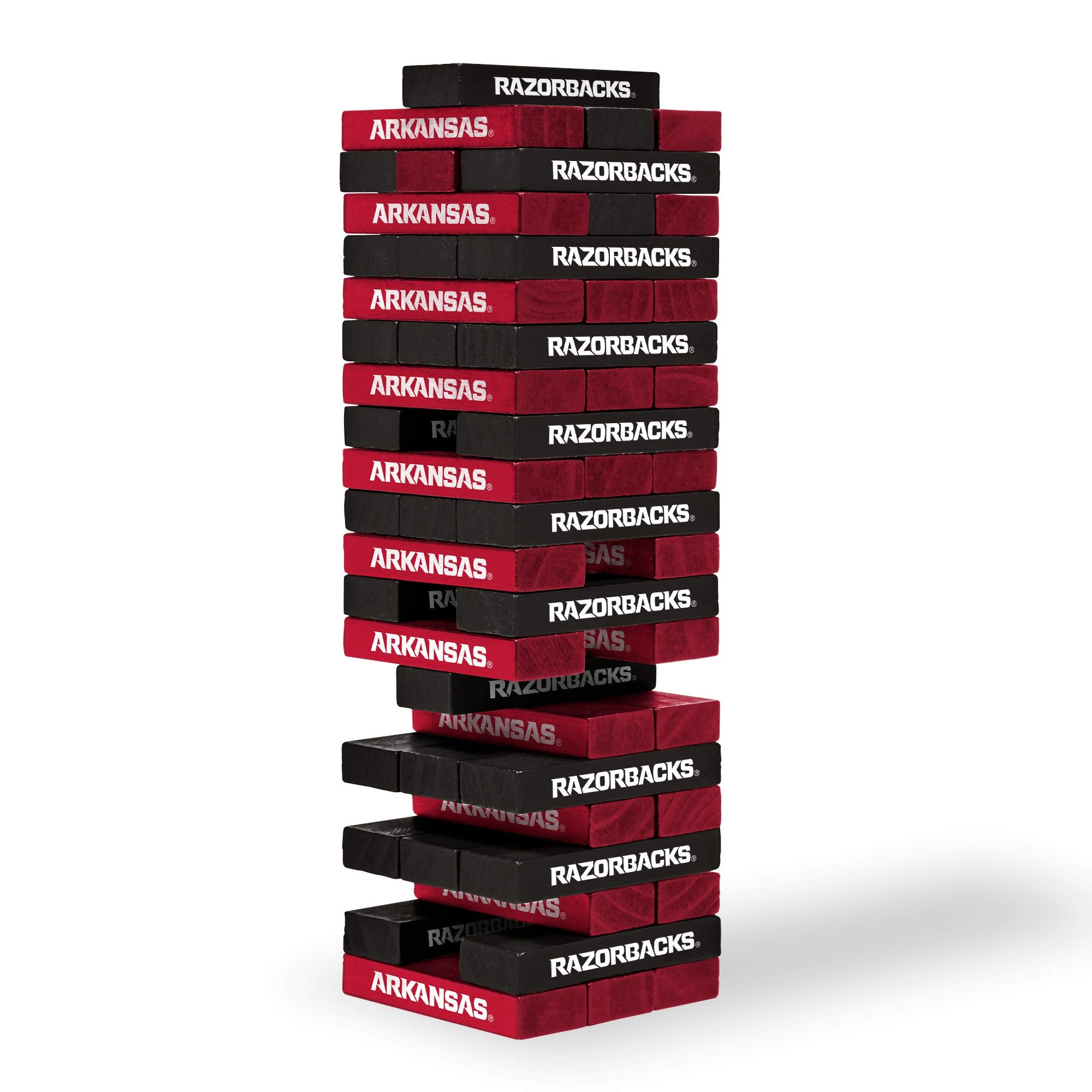Wild Sports NCAA College Arkansas Razorbacks Table Top Stackers Game , 3" x 1" x .5" - Sports Collectibles, Sports Memorabilia, Sports Fan Shop, Sports Gifts