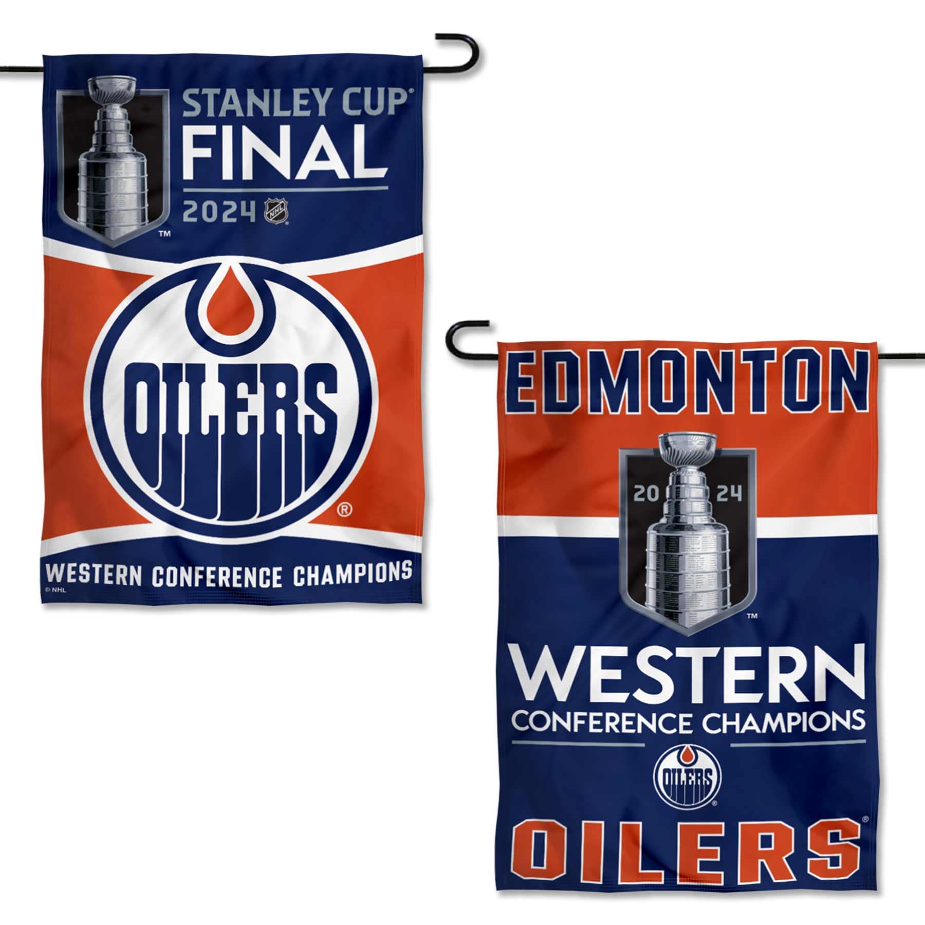 WinCraft Edmonton Oilers Stanley Cup 2024 Final Double Sided Garden Banner Flag - Sports Collectibles, Sports Memorabilia, Sports Fan Shop, Sports Gifts