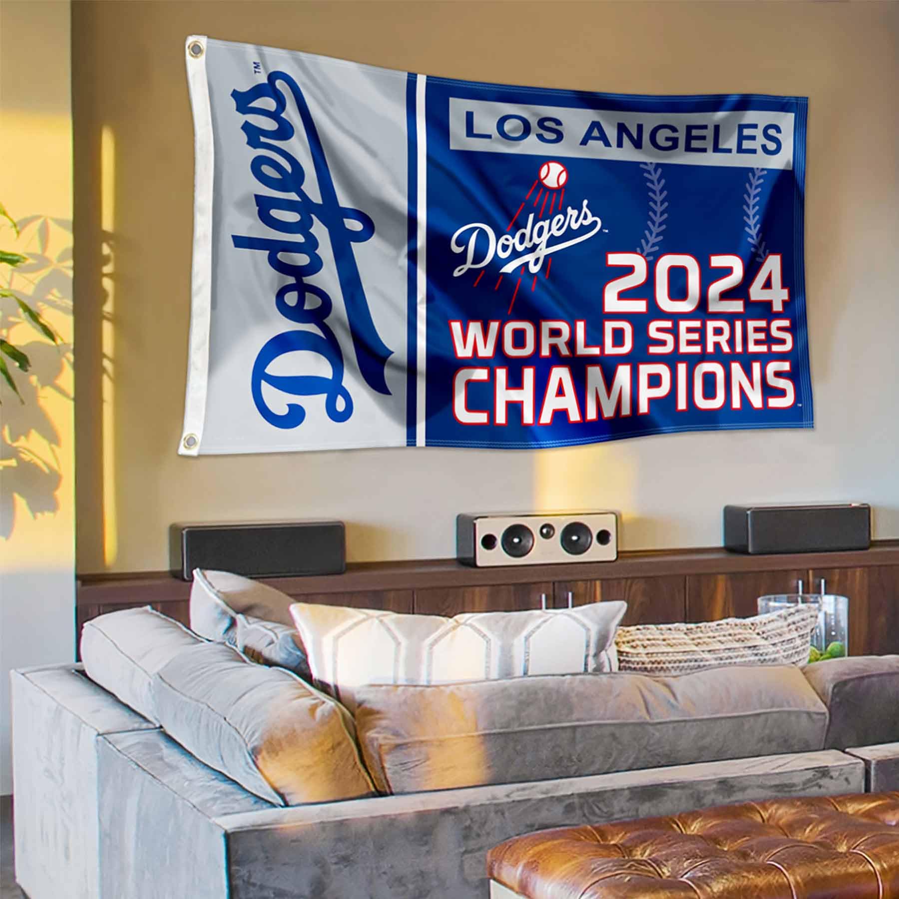 WinCraft Los Angeles Dodgers World Champions 2024 3x5 Foot Grommet Banner Flag - Sports Collectibles, Sports Memorabilia, Sports Fan Shop, Sports Gifts
