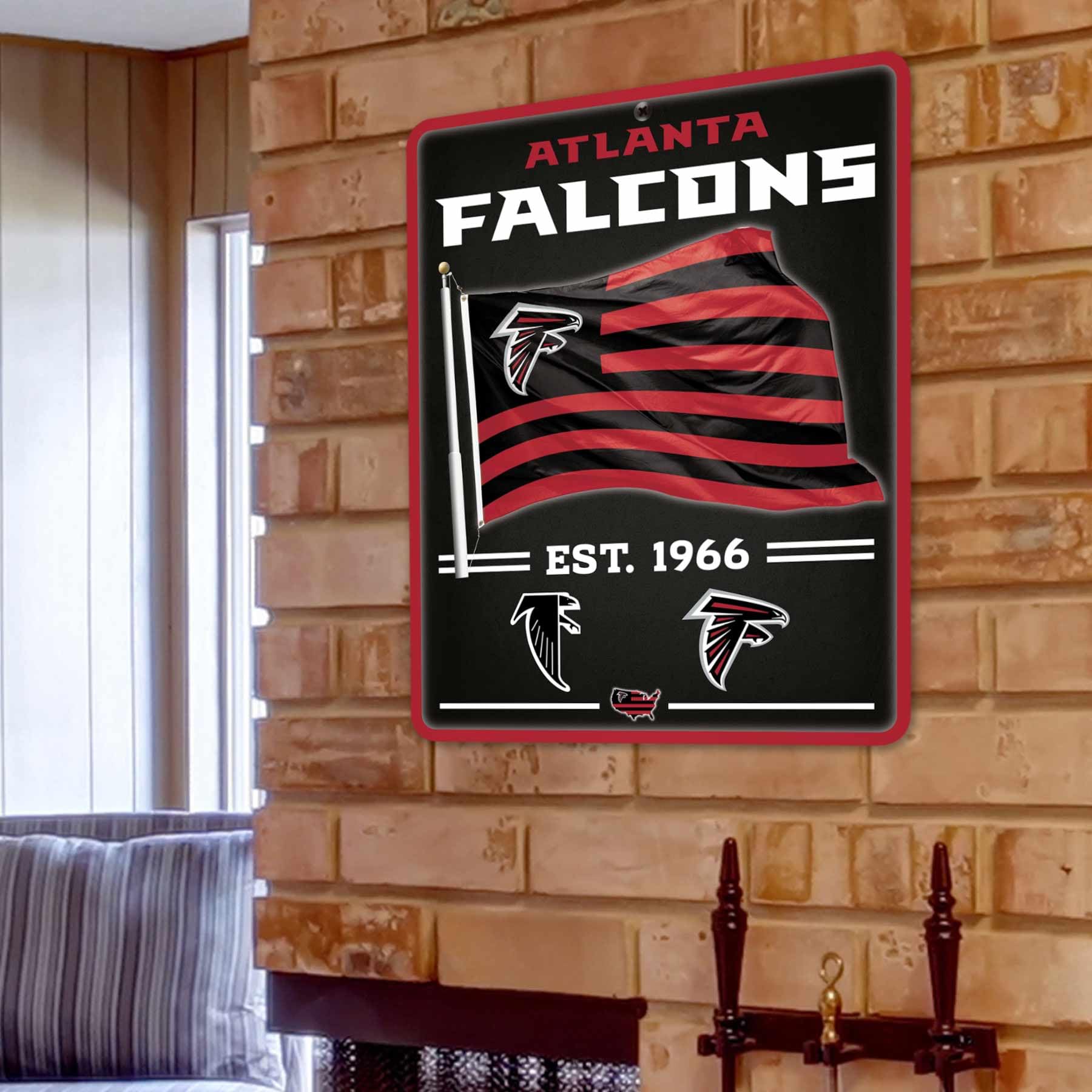 WinCraft Atlanta Falcons Americana Banner Flag Sign - Sports Collectibles, Sports Memorabilia, Sports Fan Shop, Sports Gifts