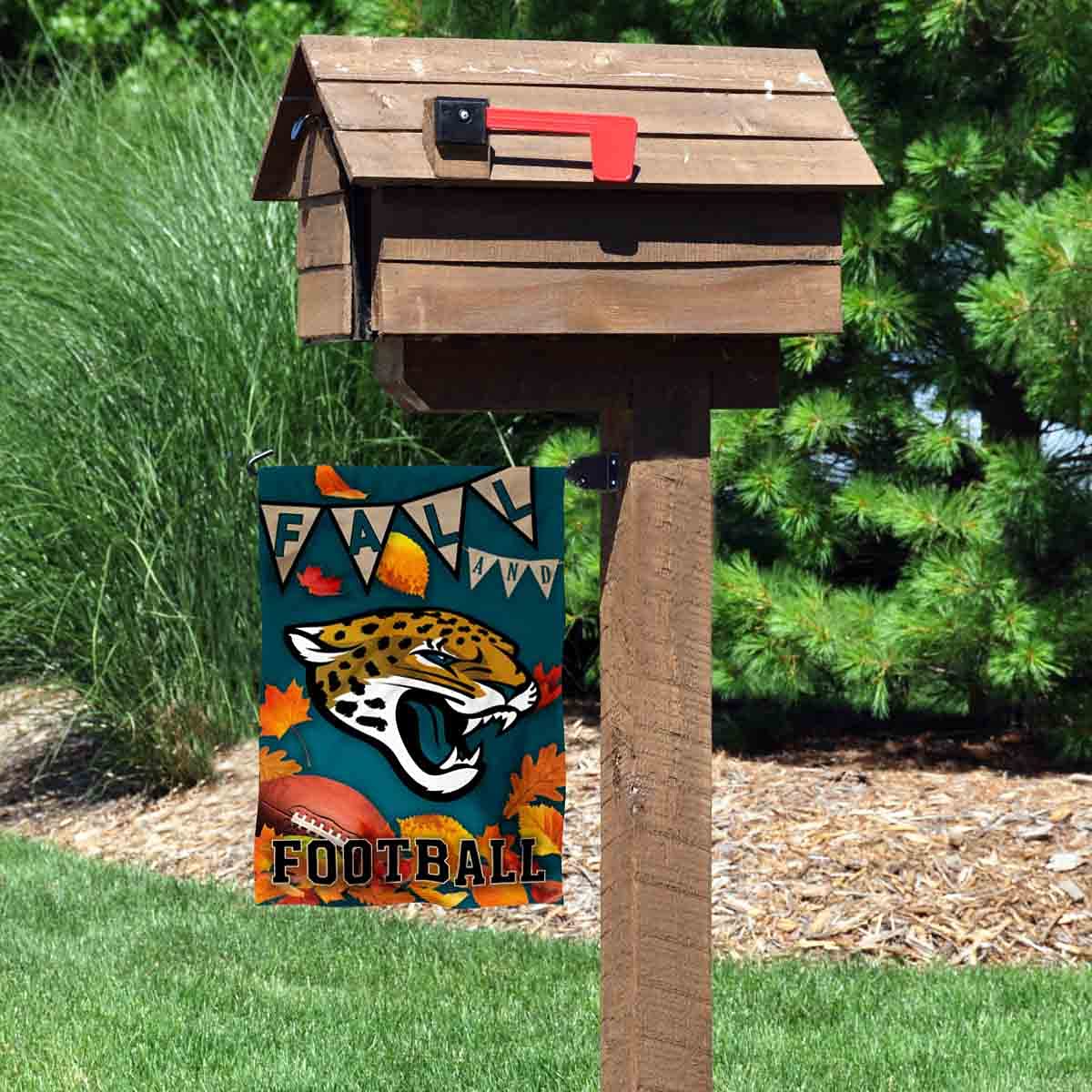WinCraft Jacksonville Jaguars Fall Leaves Decorative Football Garden Flag Double Sided Banner - Sports Collectibles, Sports Memorabilia, Sports Fan Shop, Sports Gifts