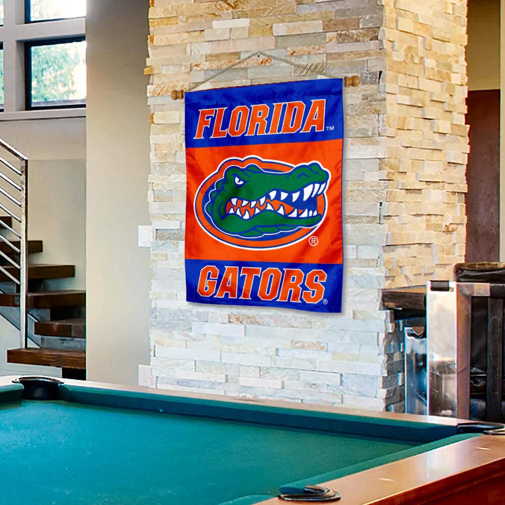 College Flags & Banners Co. University of Florida House Flag and Wood Banner Pole Set - Sports Collectibles, Sports Memorabilia, Sports Fan Shop, Sports Gifts